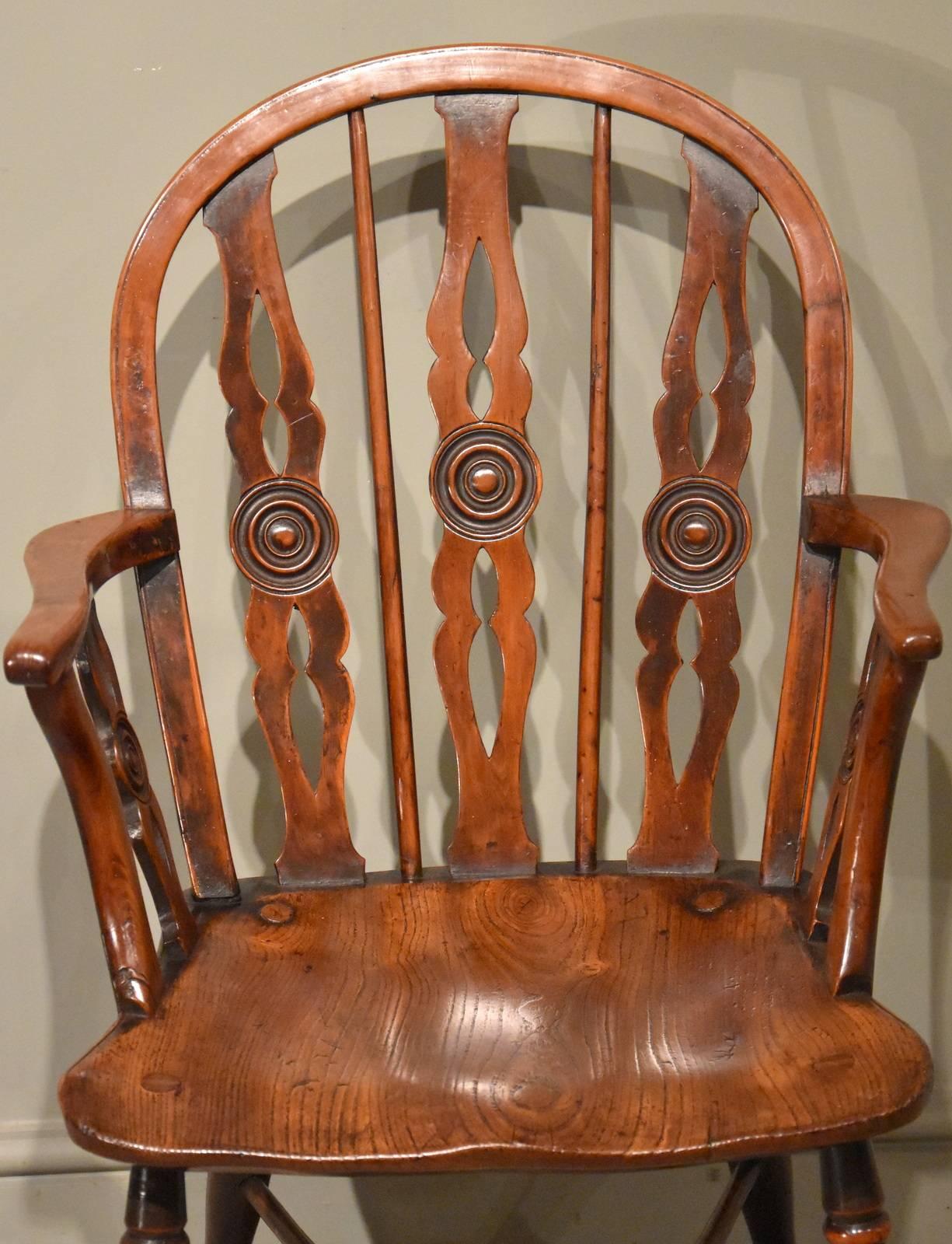 English Superb Pair of Yew Wood, 'Draught Back' Windsor Armchairs