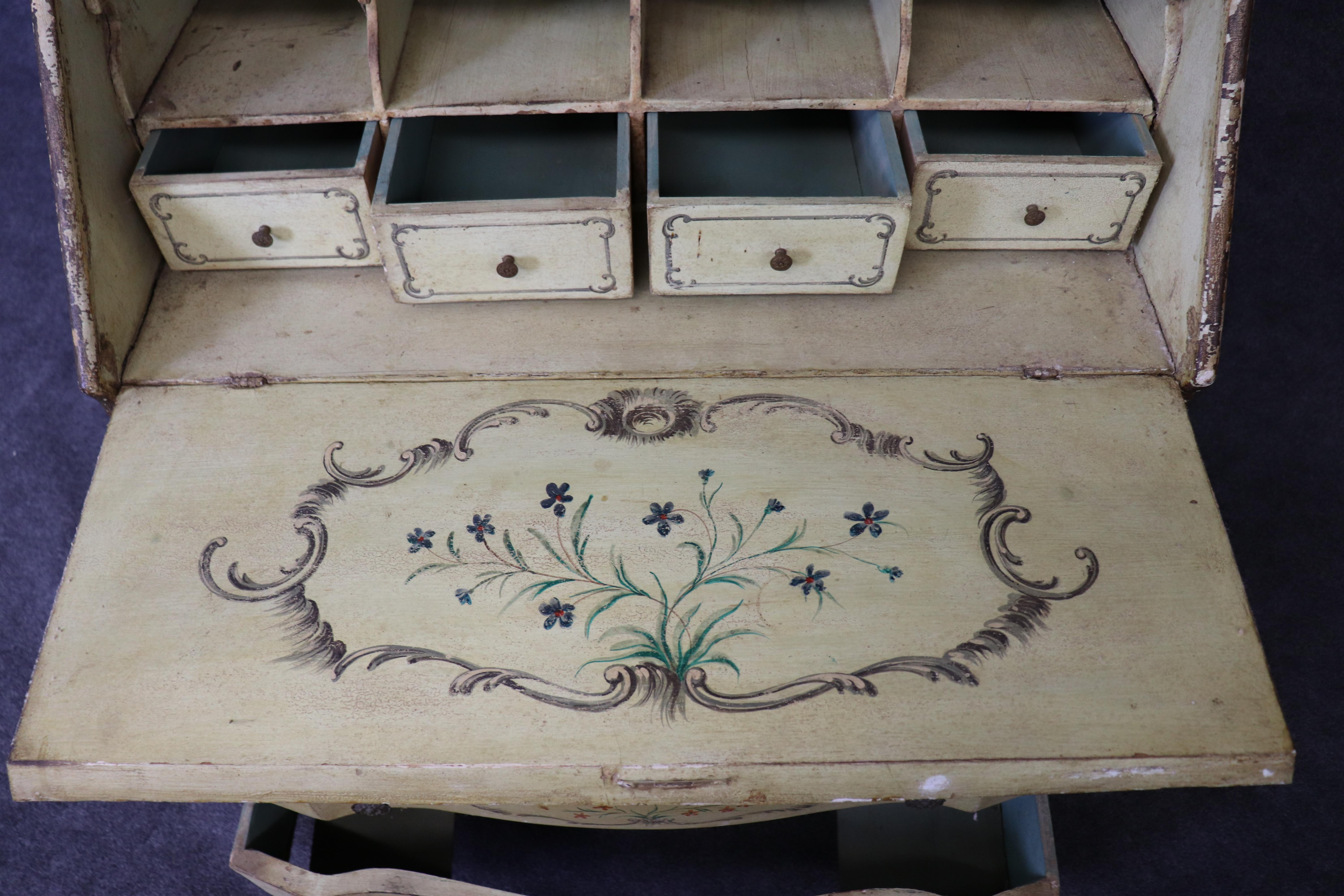 Espléndido escritorio de secretaria decorado con pintura italiana de la época de 1780 en venta 5