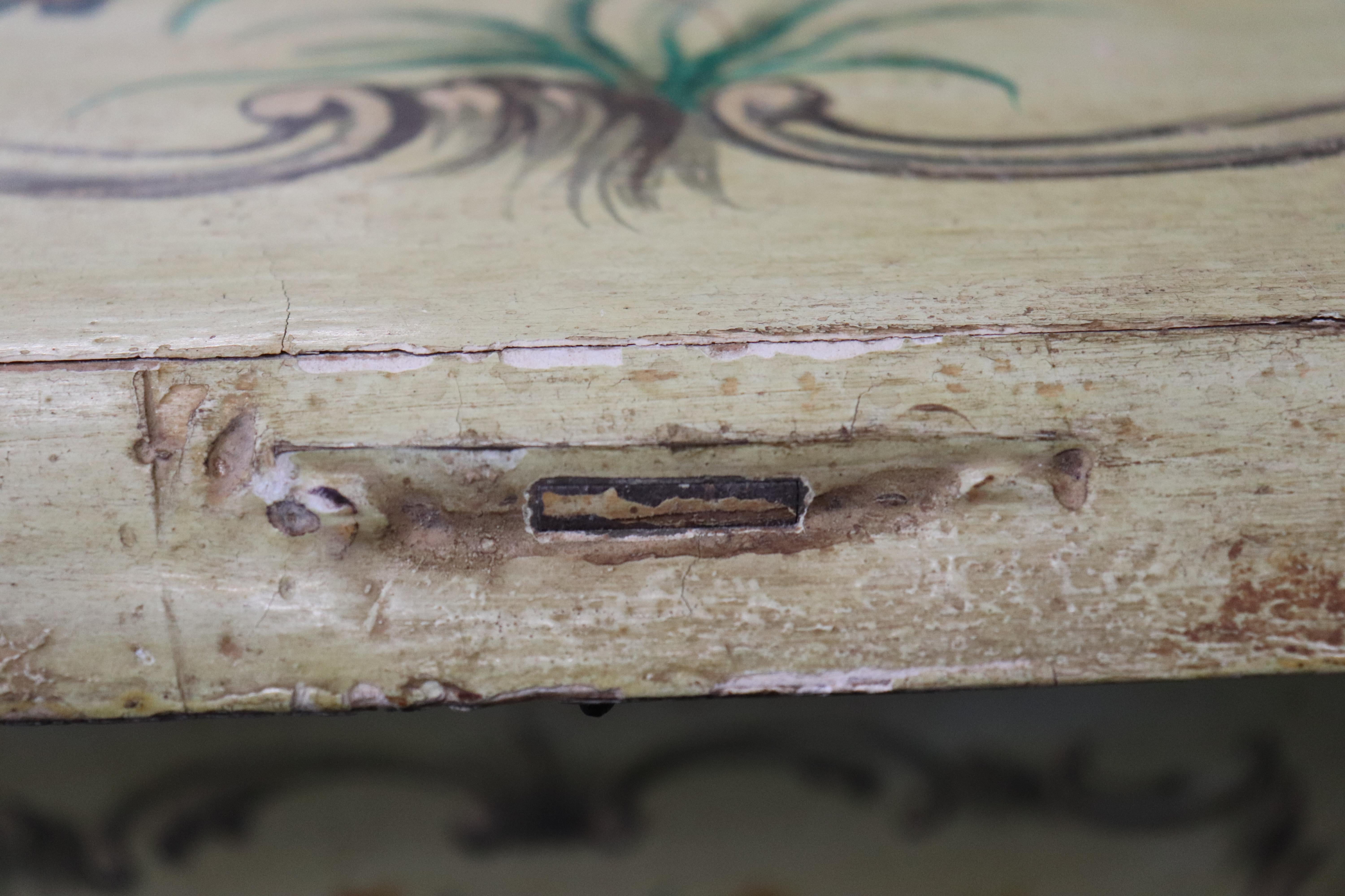 Espléndido escritorio de secretaria decorado con pintura italiana de la época de 1780 en venta 10