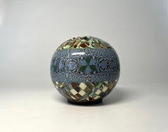 Superb Petit Jean Gerbino, Vallauris, France, Ceramic Mosaic Posy Potpourri Vase