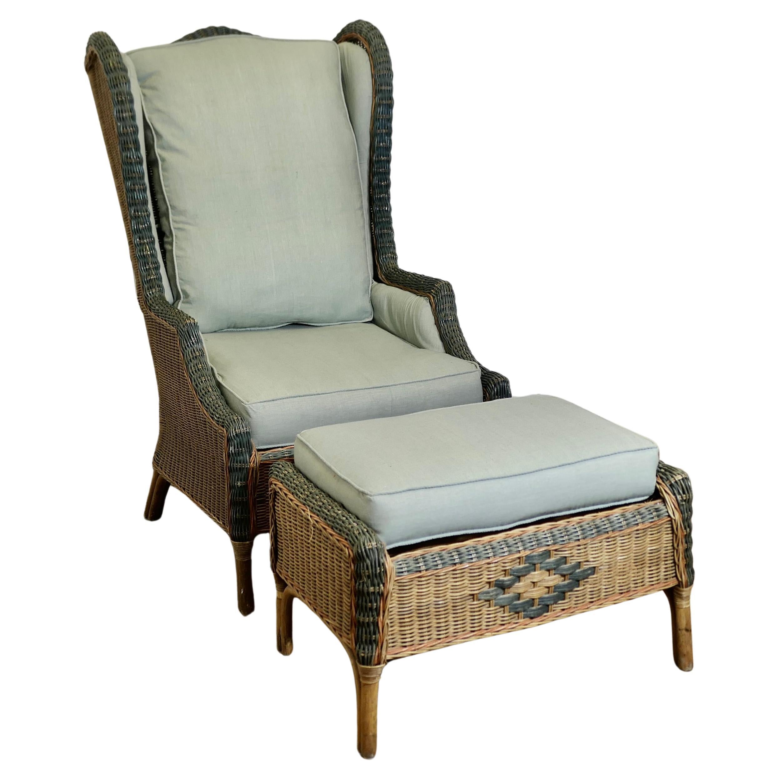 Superb Plantation Chair with Matching Foot Stool   A is a wonderful seat