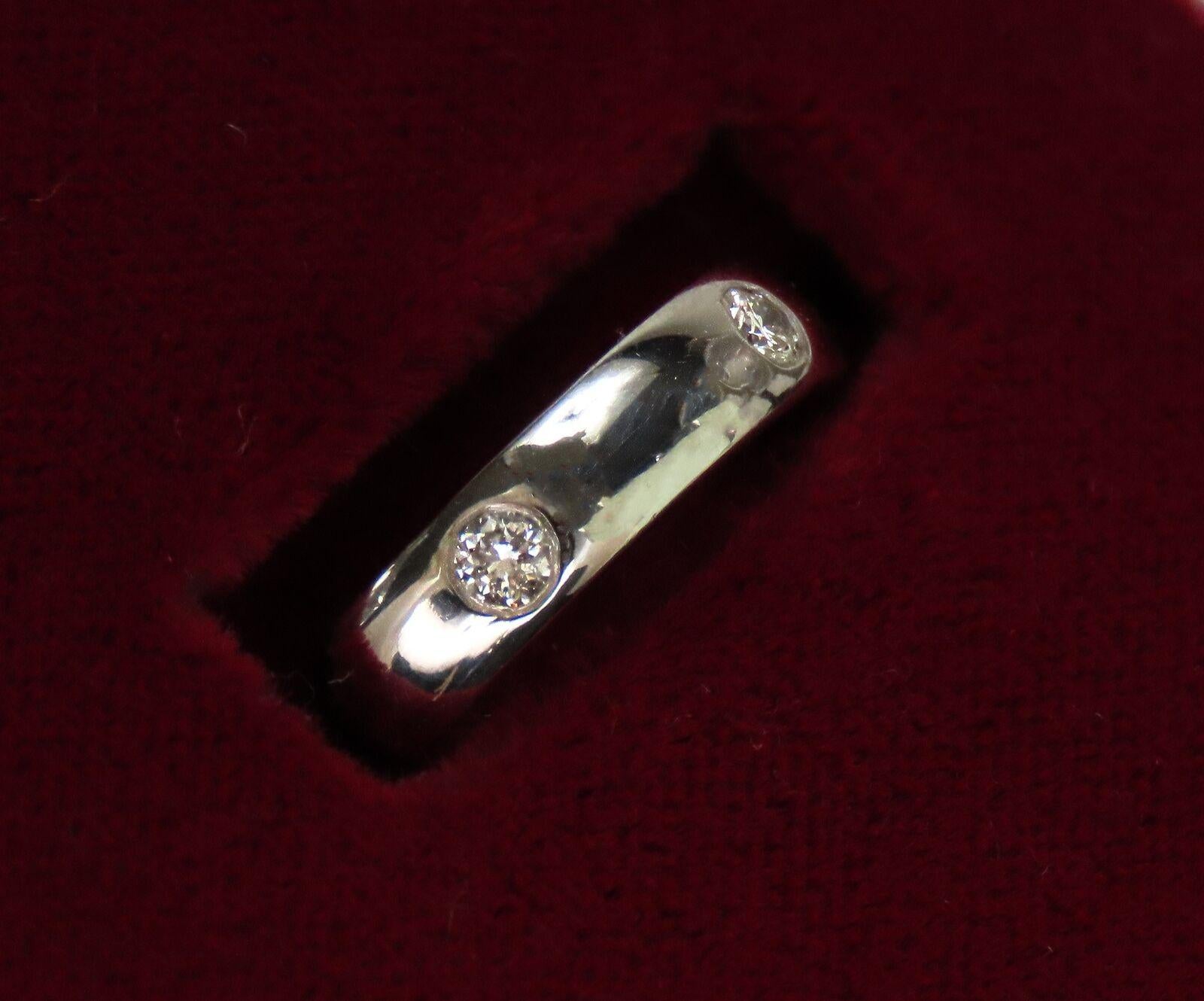 Superb Platinum Diamond Band .4 ct Size 5.75 In Excellent Condition For Sale In Essex, MA