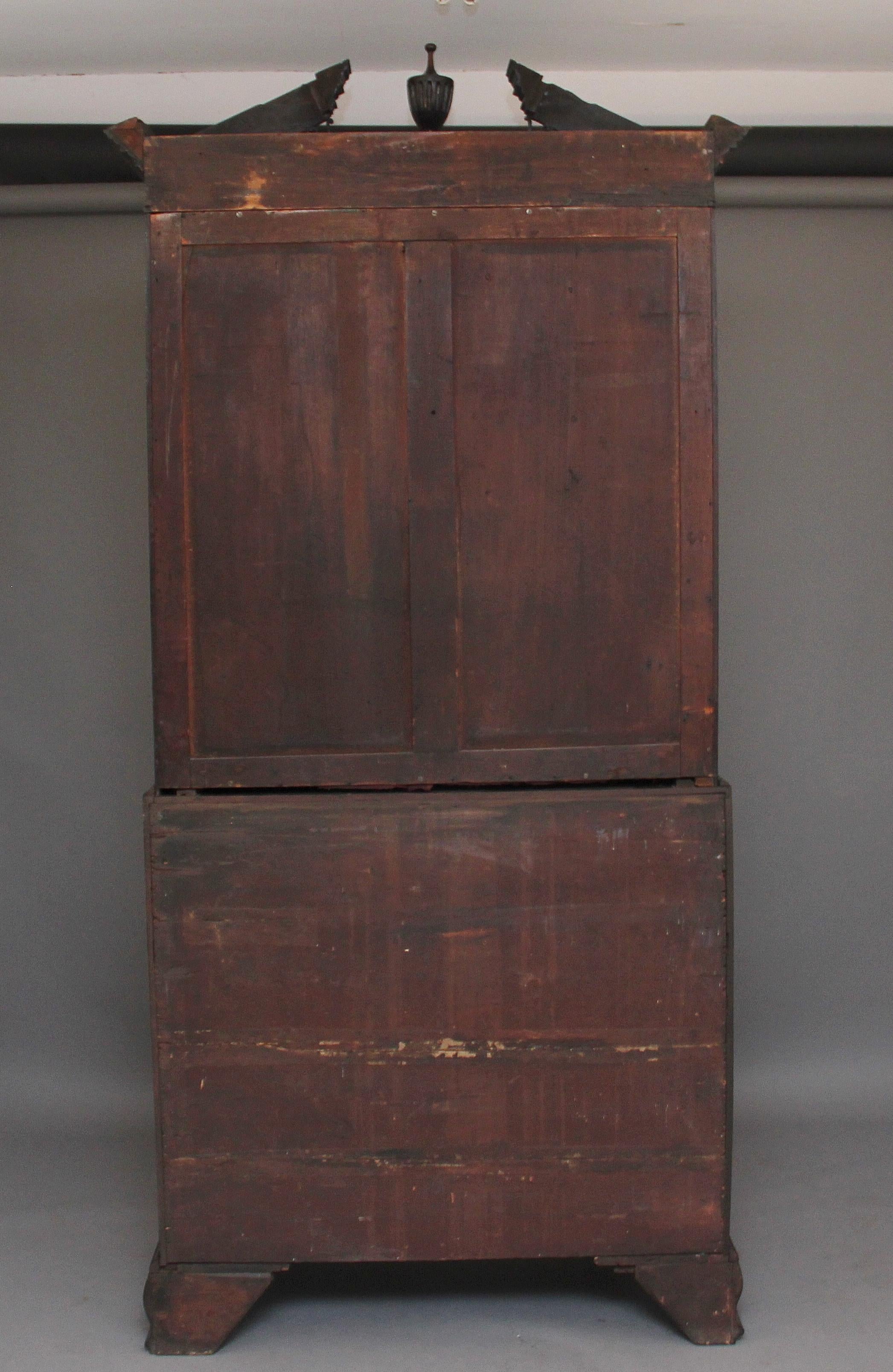 Superb Quality 18th Century Mahogany Bureau Bookcase 10