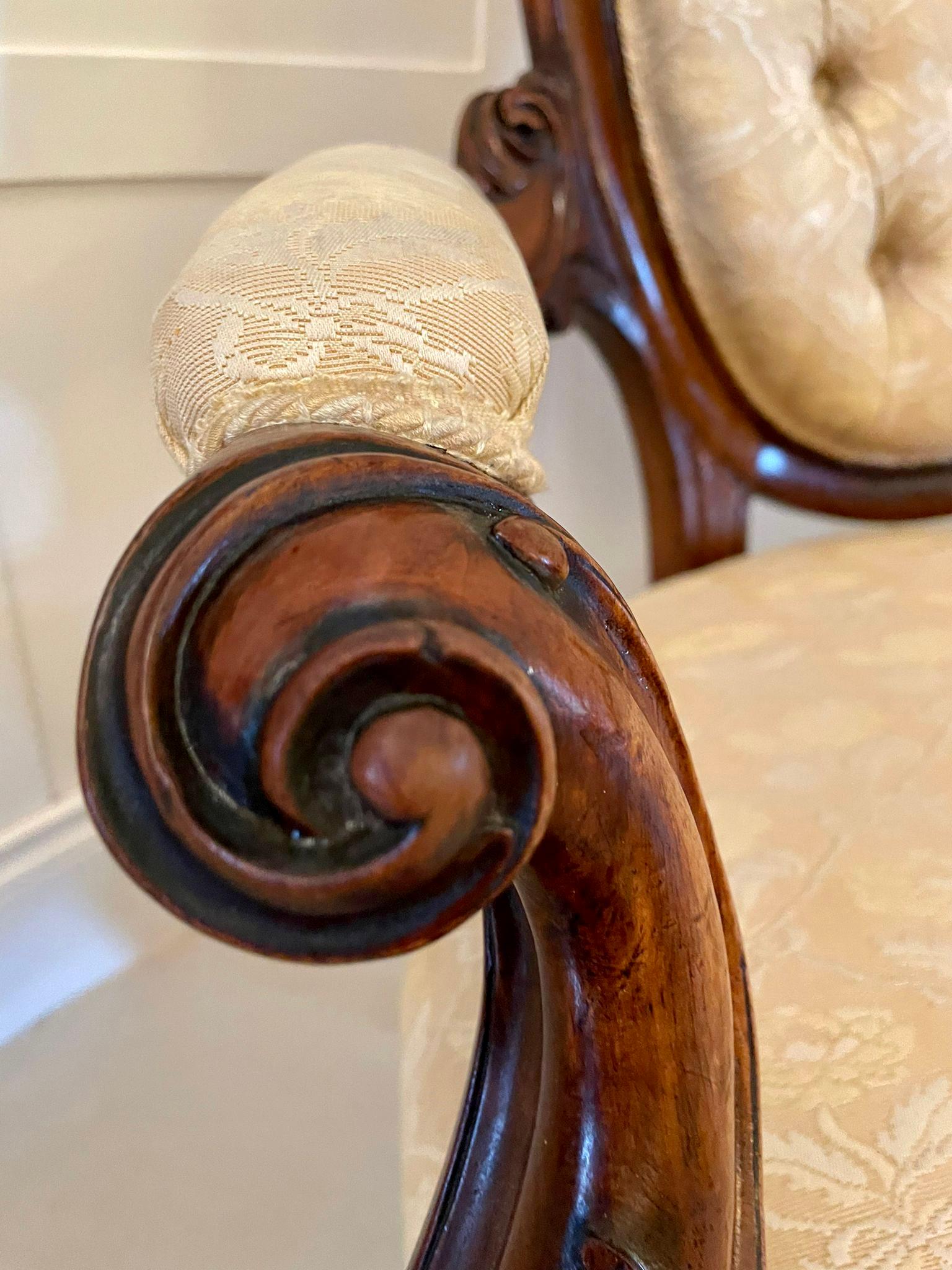 Superb Quality 19th Century Antique Victorian Carved Walnut Gentleman's Chair 1