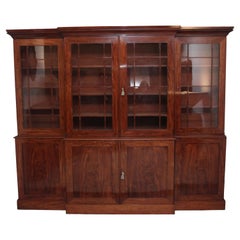 Superb Quality 19th Century Mahogany Breakfront Bookcase