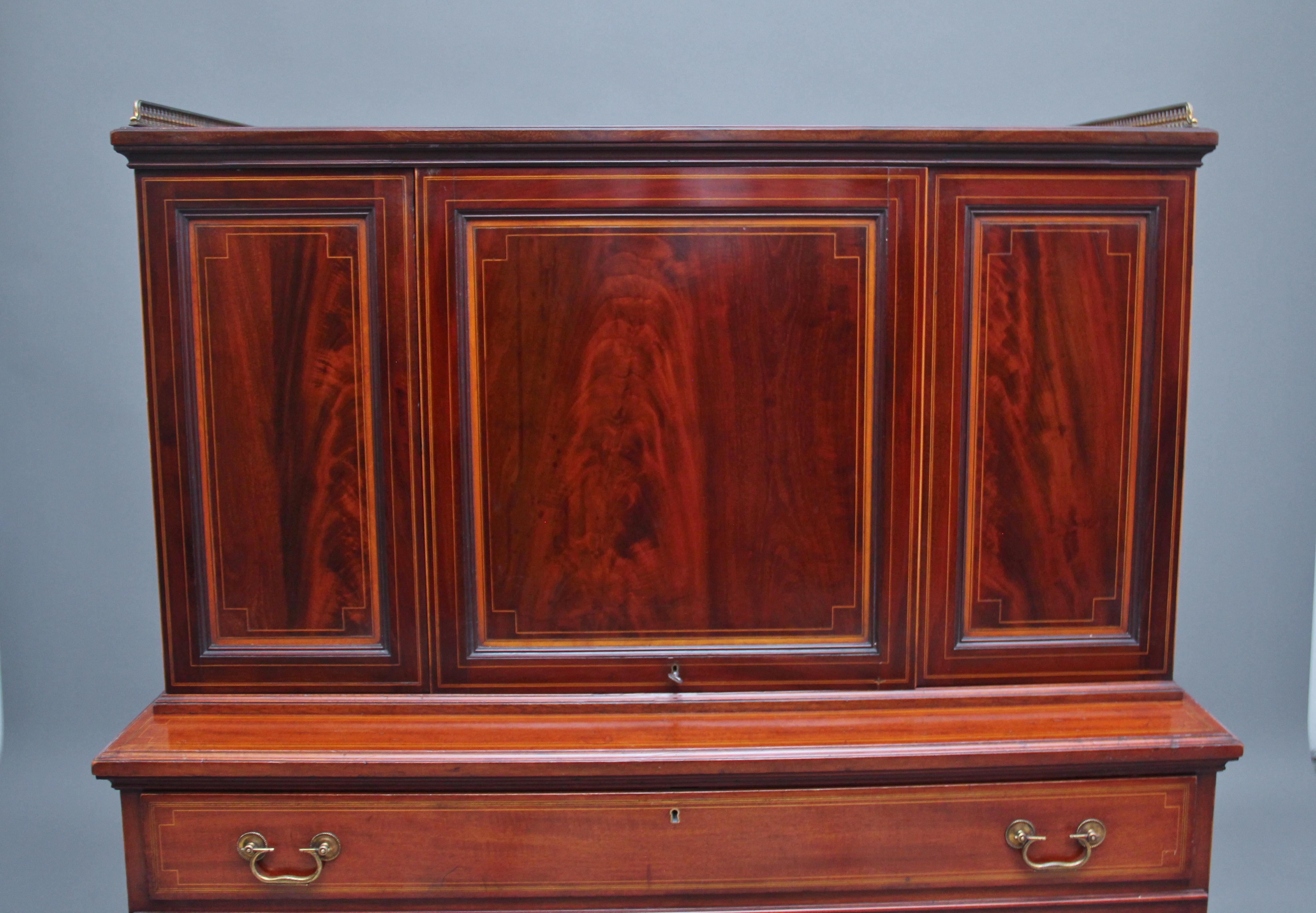 Late 19th Century Superb Quality 19th Century Mahogany Secretaire Desk Cabinet For Sale