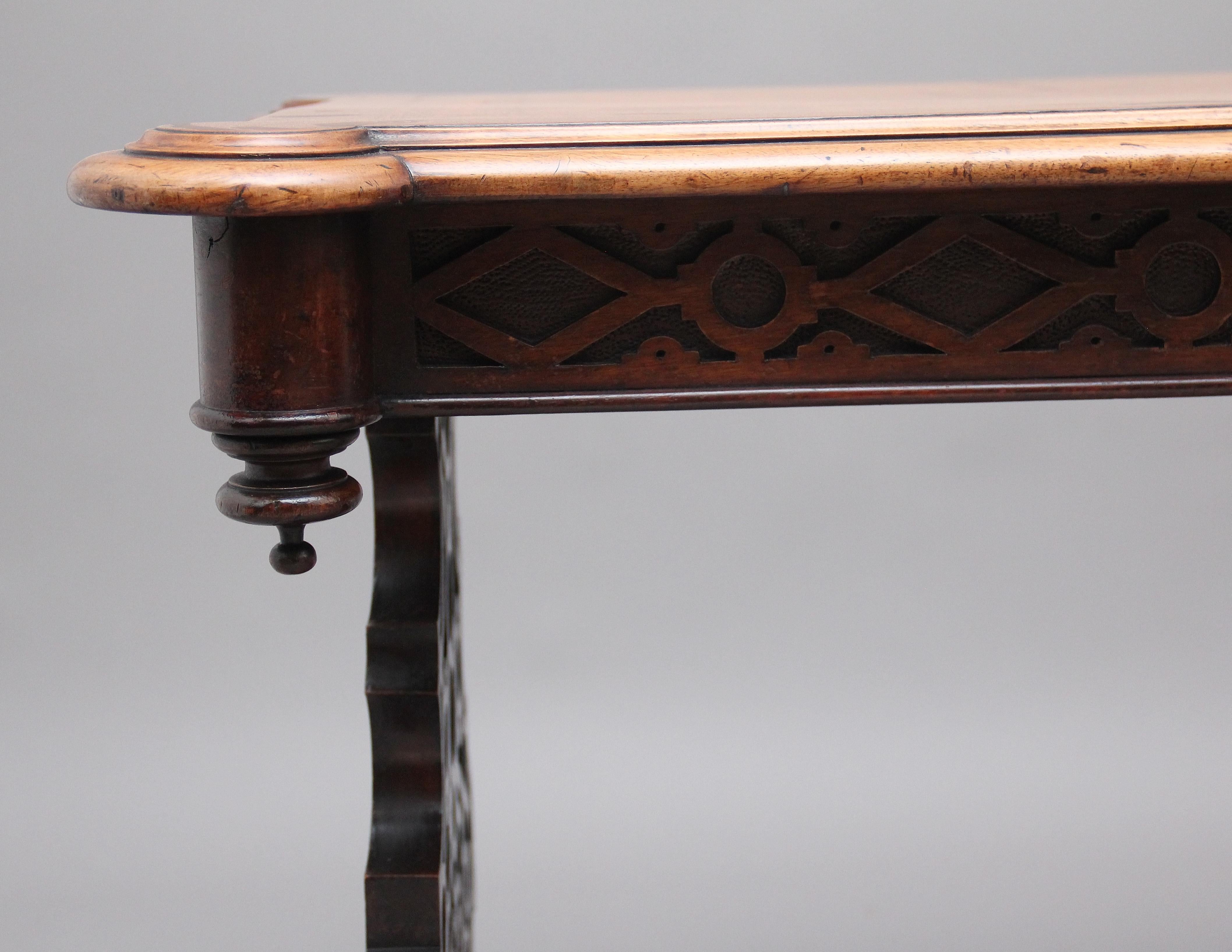 Superb Quality 19th Century Walnut Library Table 4