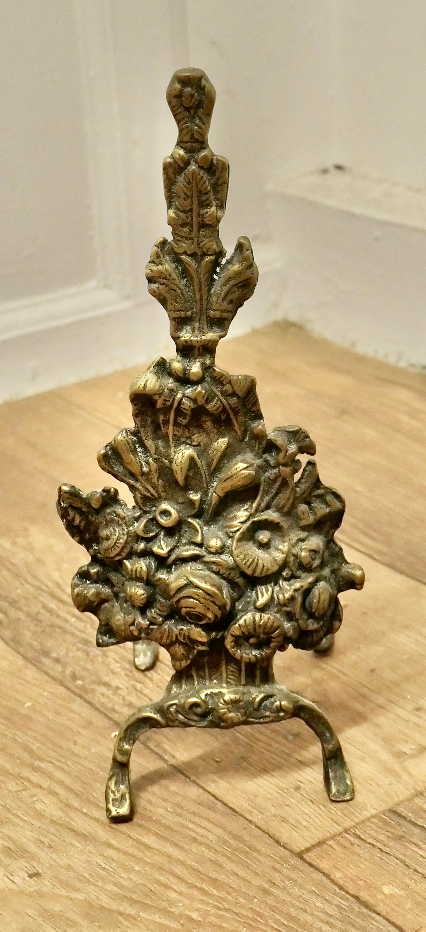 Rococo Superb Quality and Design 19th Century Brass Andirons    For Sale