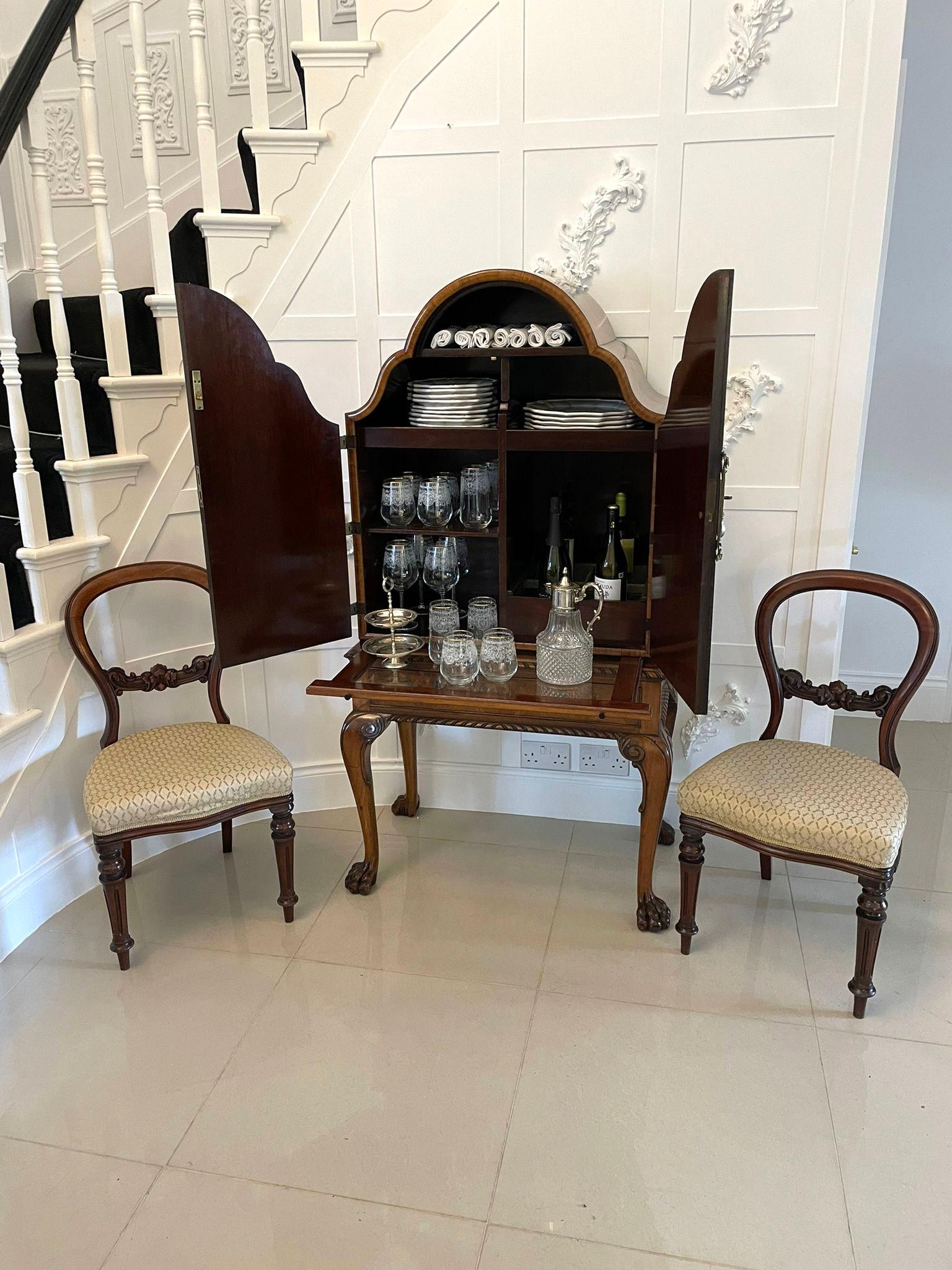 Superb Quality Antique Burr Walnut Drinks Cabinet In Good Condition In Suffolk, GB