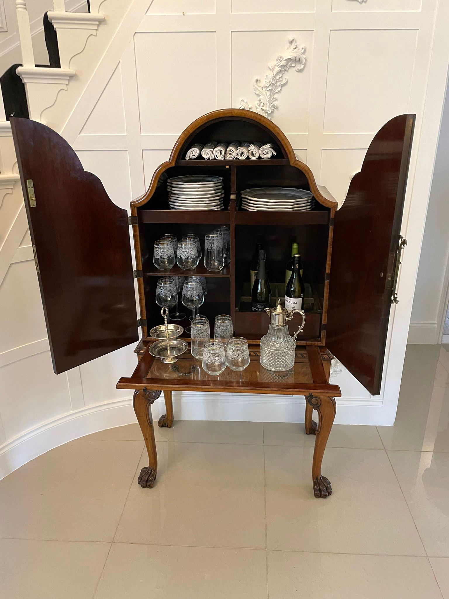 Early 20th Century Superb Quality Antique Burr Walnut Drinks Cabinet