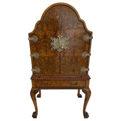 Superb Quality Antique Burr Walnut Drinks Cabinet