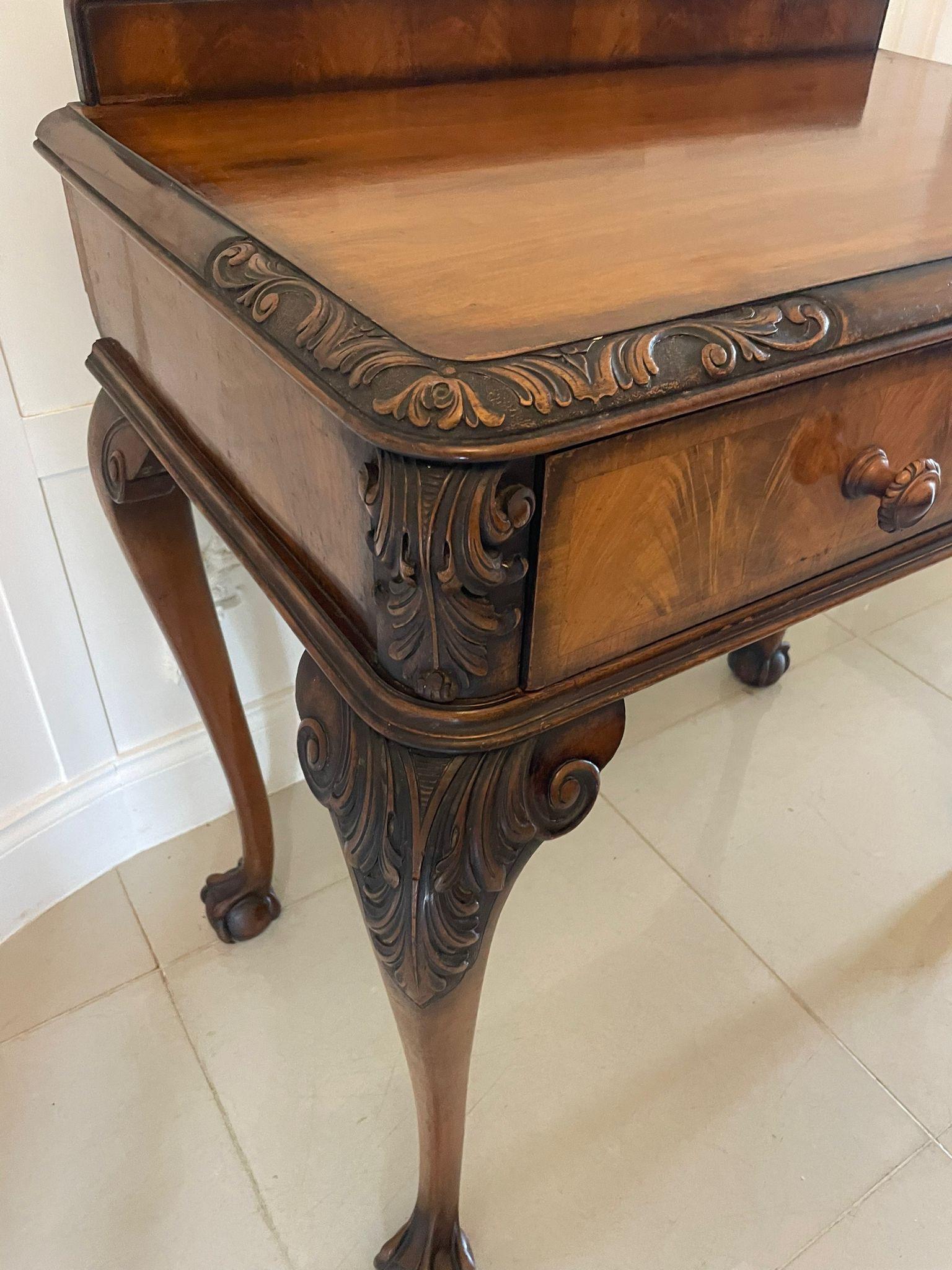 Superb Quality Antique Carved Burr Walnut Hall/Console Table By Maple and Co. For Sale 3