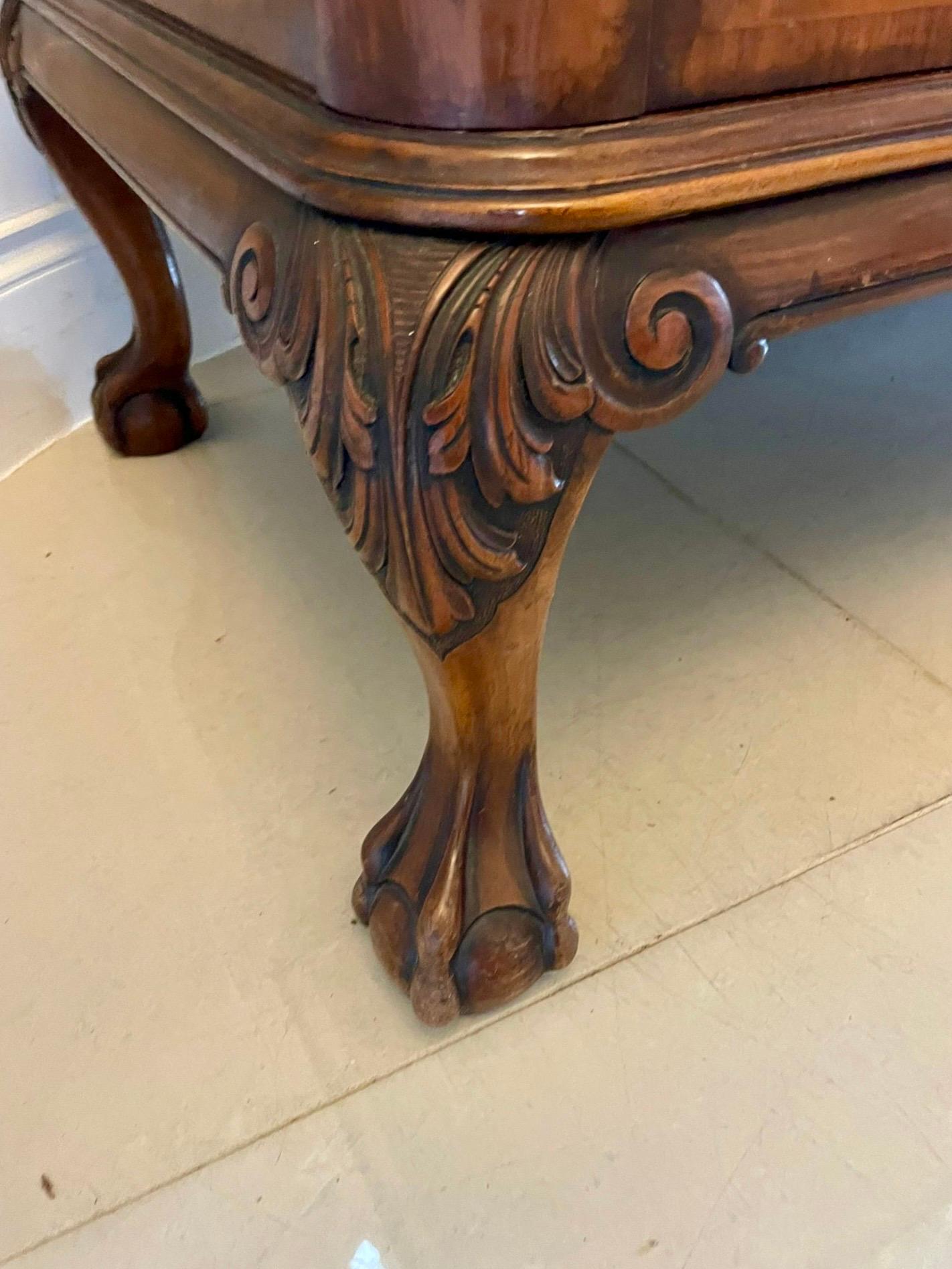 Superb Quality Antique Carved Burr Walnut Sideboard by Maple and Co. For Sale 5