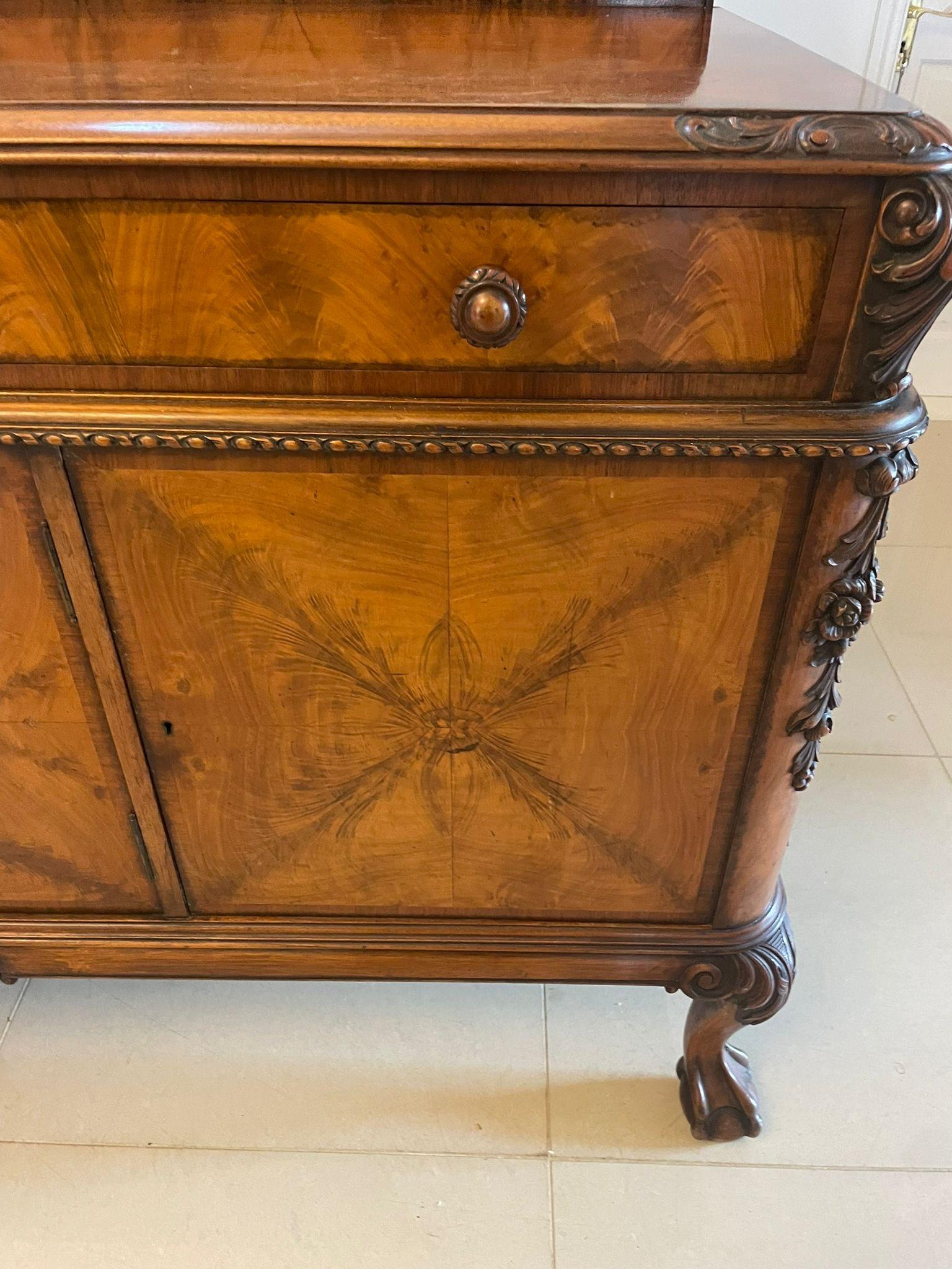 Superb Quality Antique Carved Burr Walnut Sideboard by Maple and Co. For Sale 7