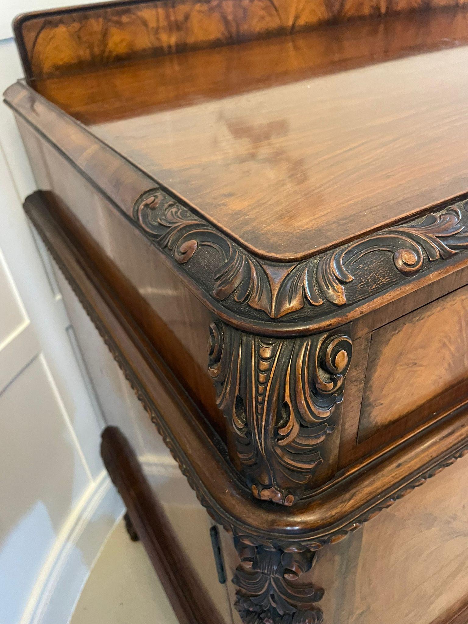 Superb Quality Antique Carved Burr Walnut Sideboard by Maple and Co. For Sale 9