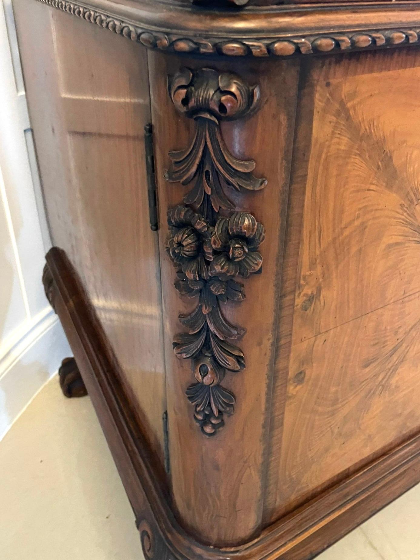 Superb Quality Antique Carved Burr Walnut Sideboard by Maple and Co. For Sale 10