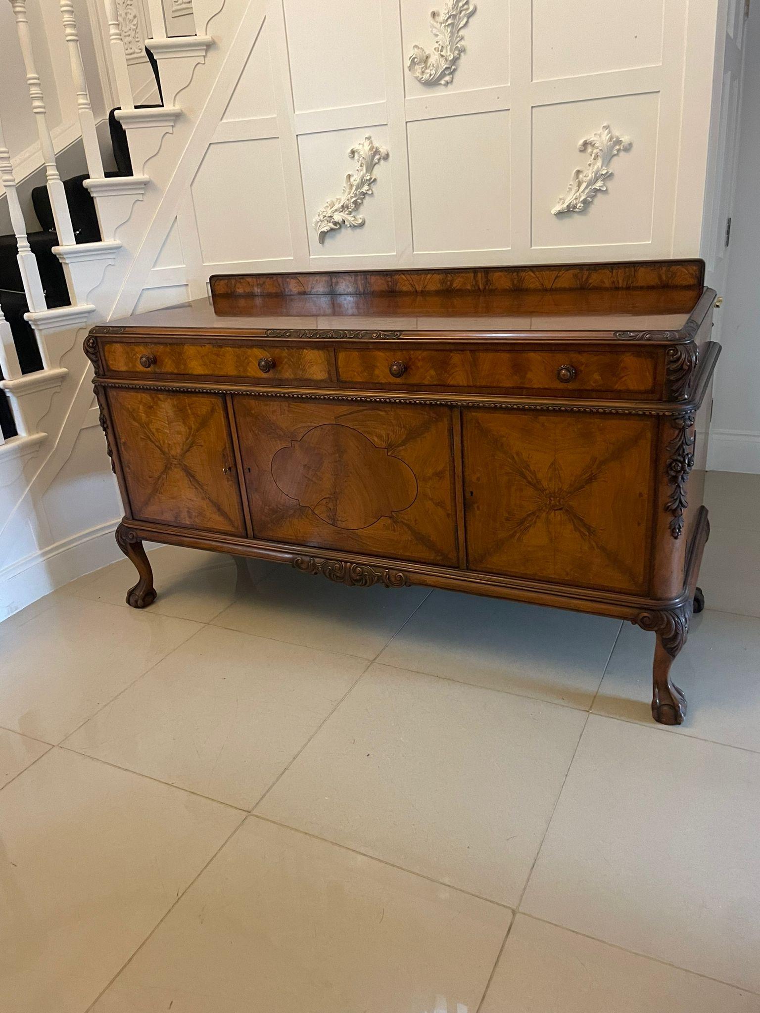 Superb Quality Antique Carved Burr Walnut Sideboard by Maple and Co. For Sale 12