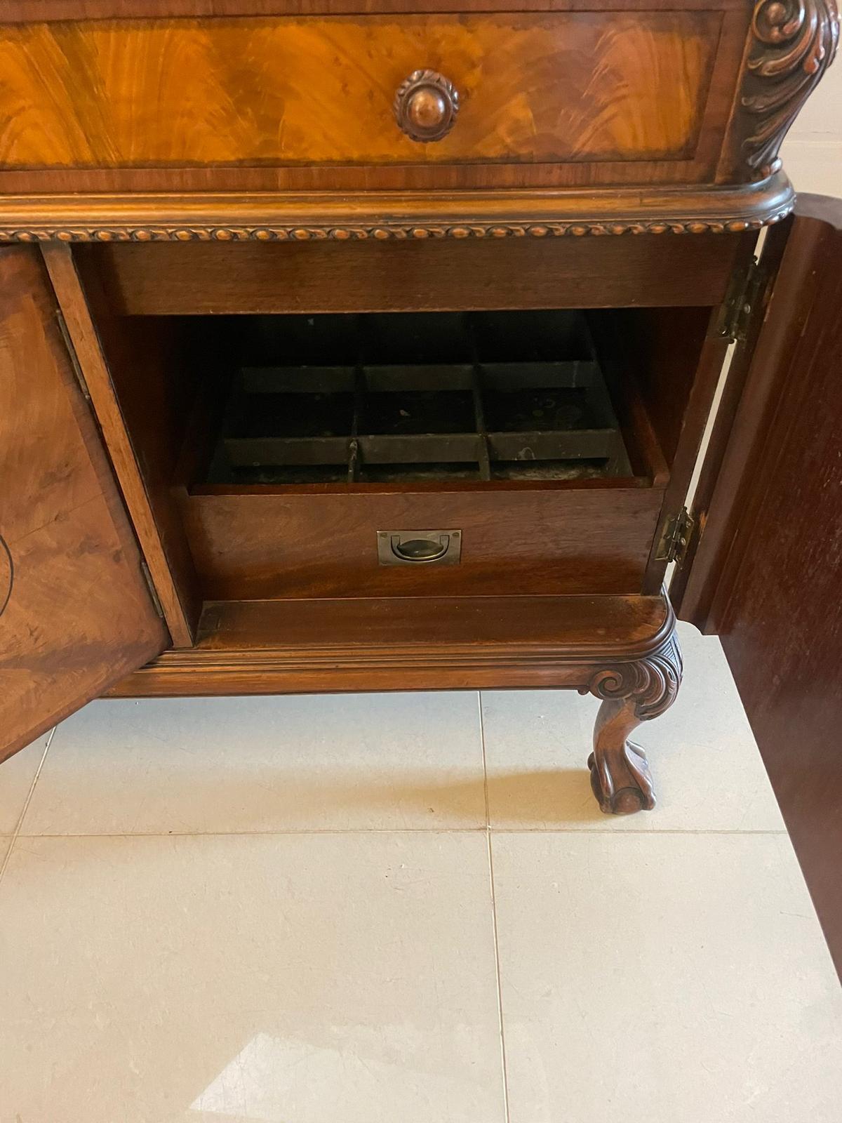 Superb Quality Antique Carved Burr Walnut Sideboard by Maple and Co. For Sale 2