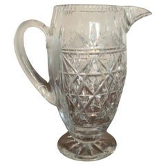 Superb quality antique cut glass water jug