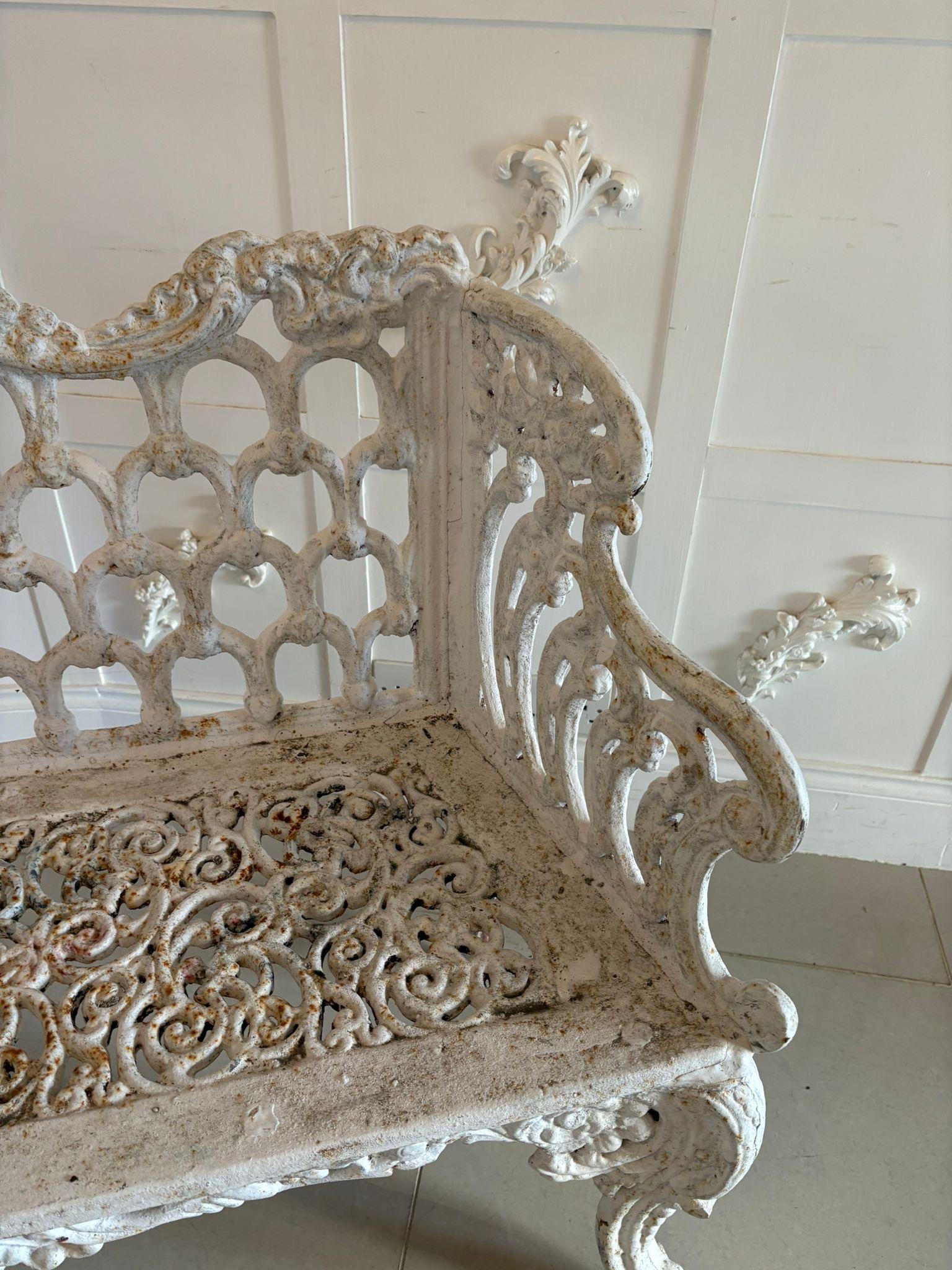 Superb Quality Antique Early Victorian Ornate Cast Iron Garden Seat For Sale 5