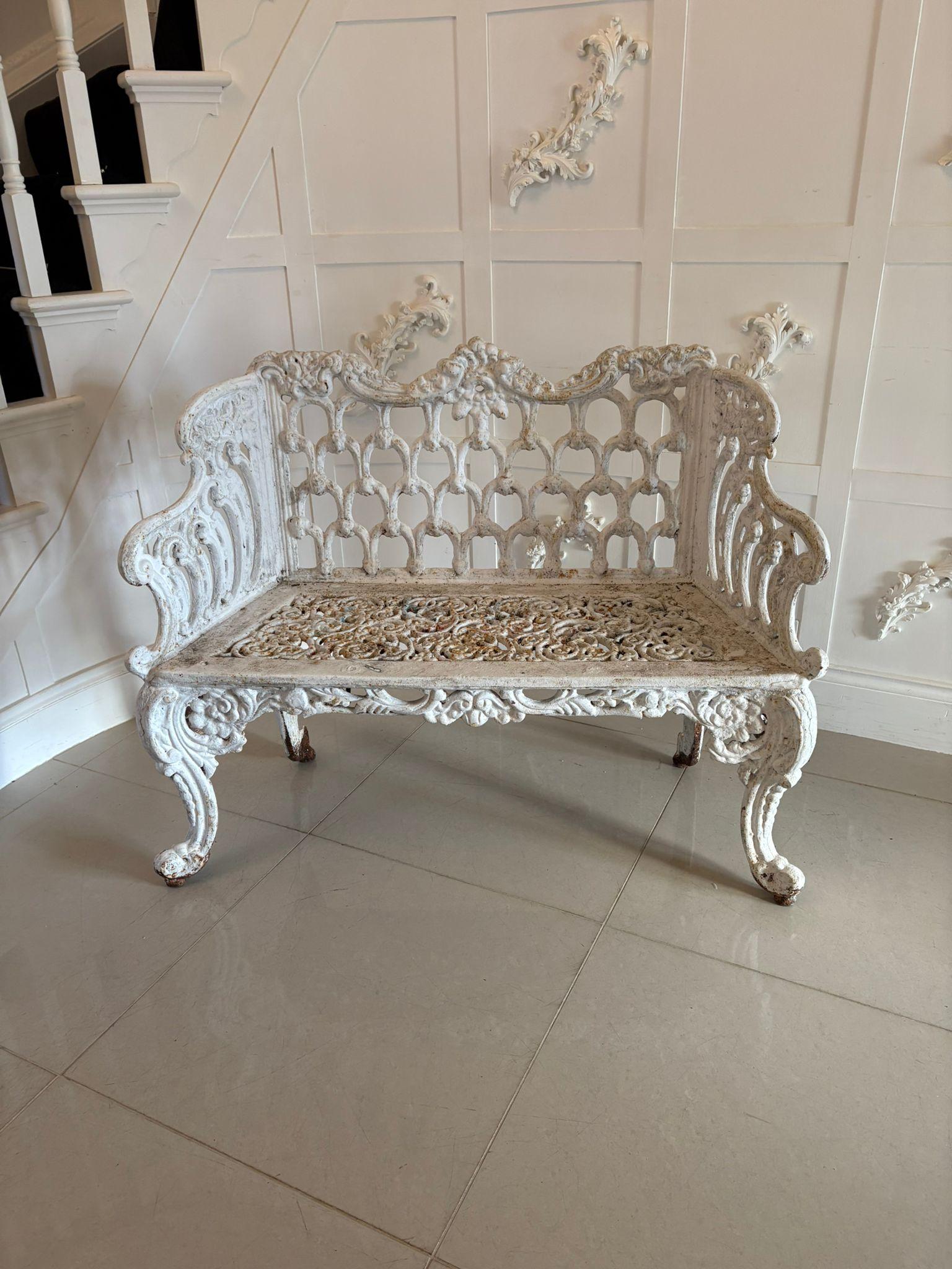 19th Century Superb Quality Antique Early Victorian Ornate Cast Iron Garden Seat For Sale