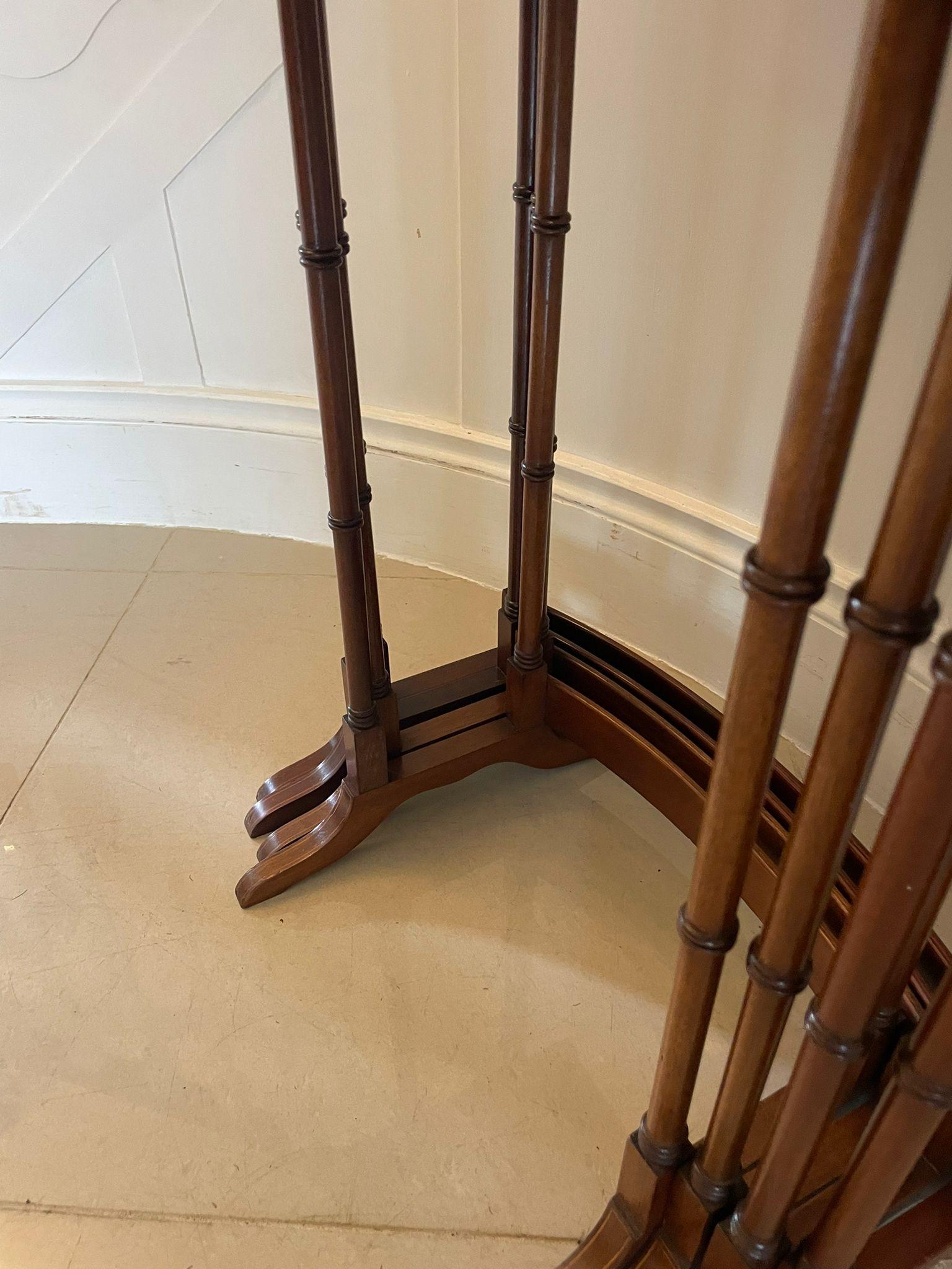 English Superb Quality Antique Edwardian Mahogany Inlaid Quartetto Nest of Tables For Sale