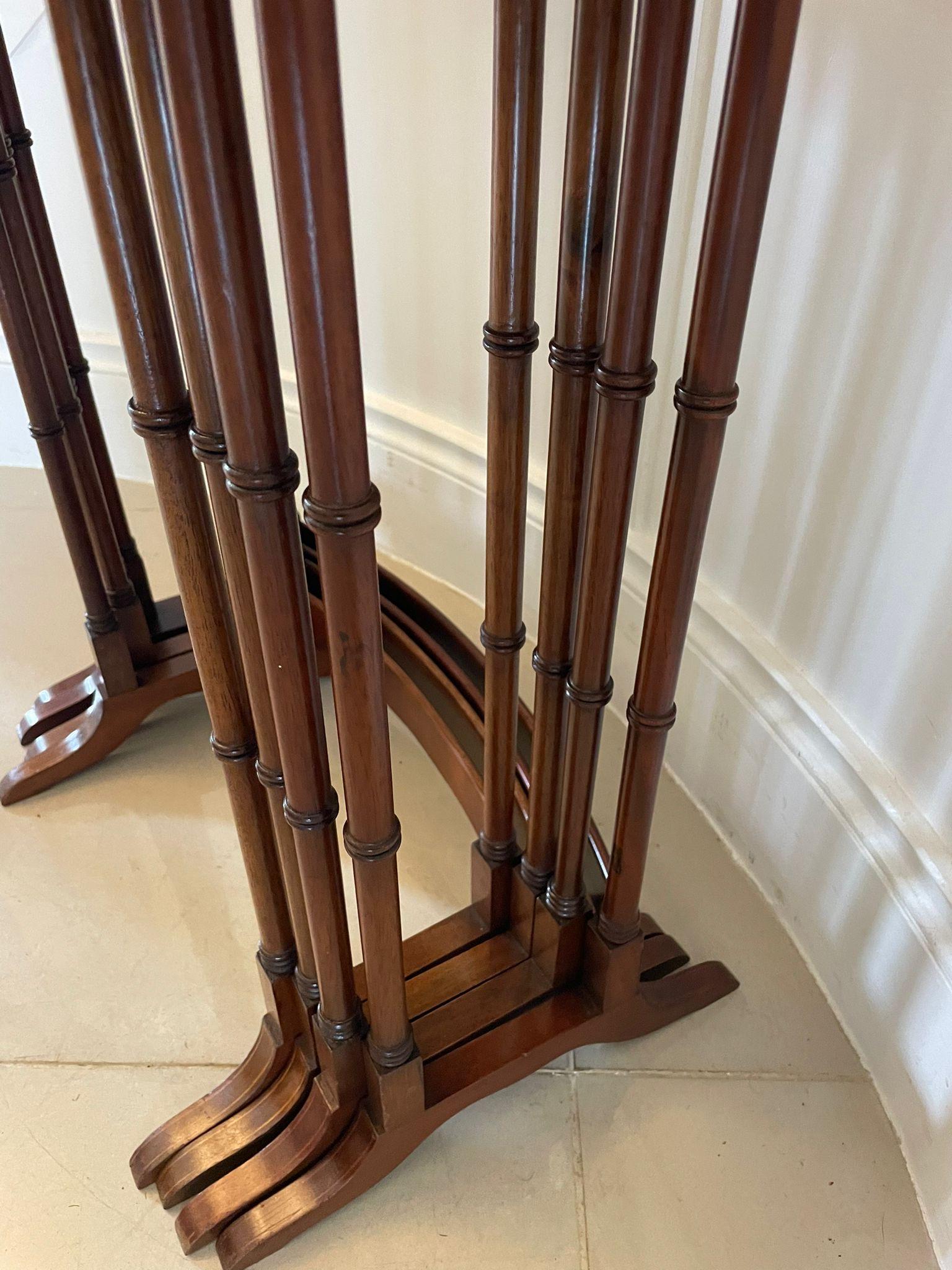 Superb Quality Antique Edwardian Mahogany Inlaid Quartetto Nest of Tables In Good Condition For Sale In Suffolk, GB