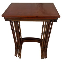 Superb Quality Antique Edwardian Mahogany Inlaid Quartetto Nest of Tables