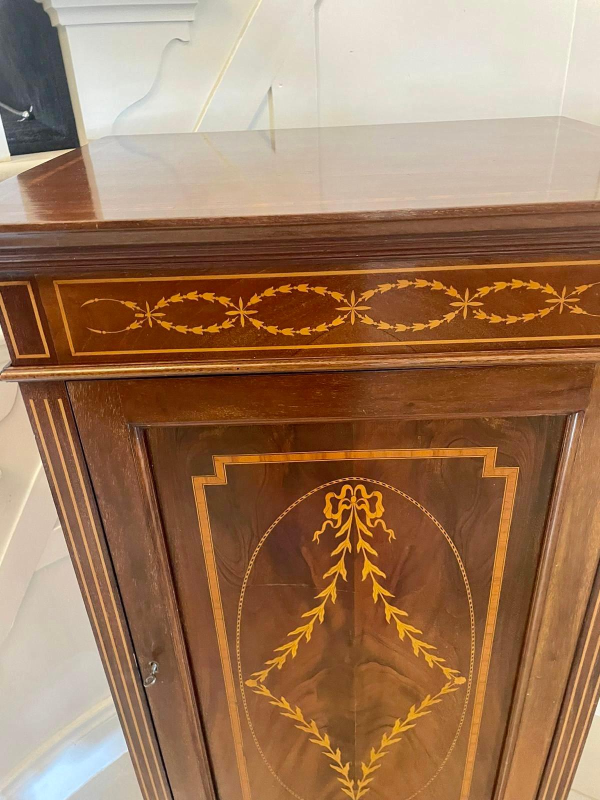 Superb Quality Antique Edwardian Mahogany Inlaid Side Cabinet  3