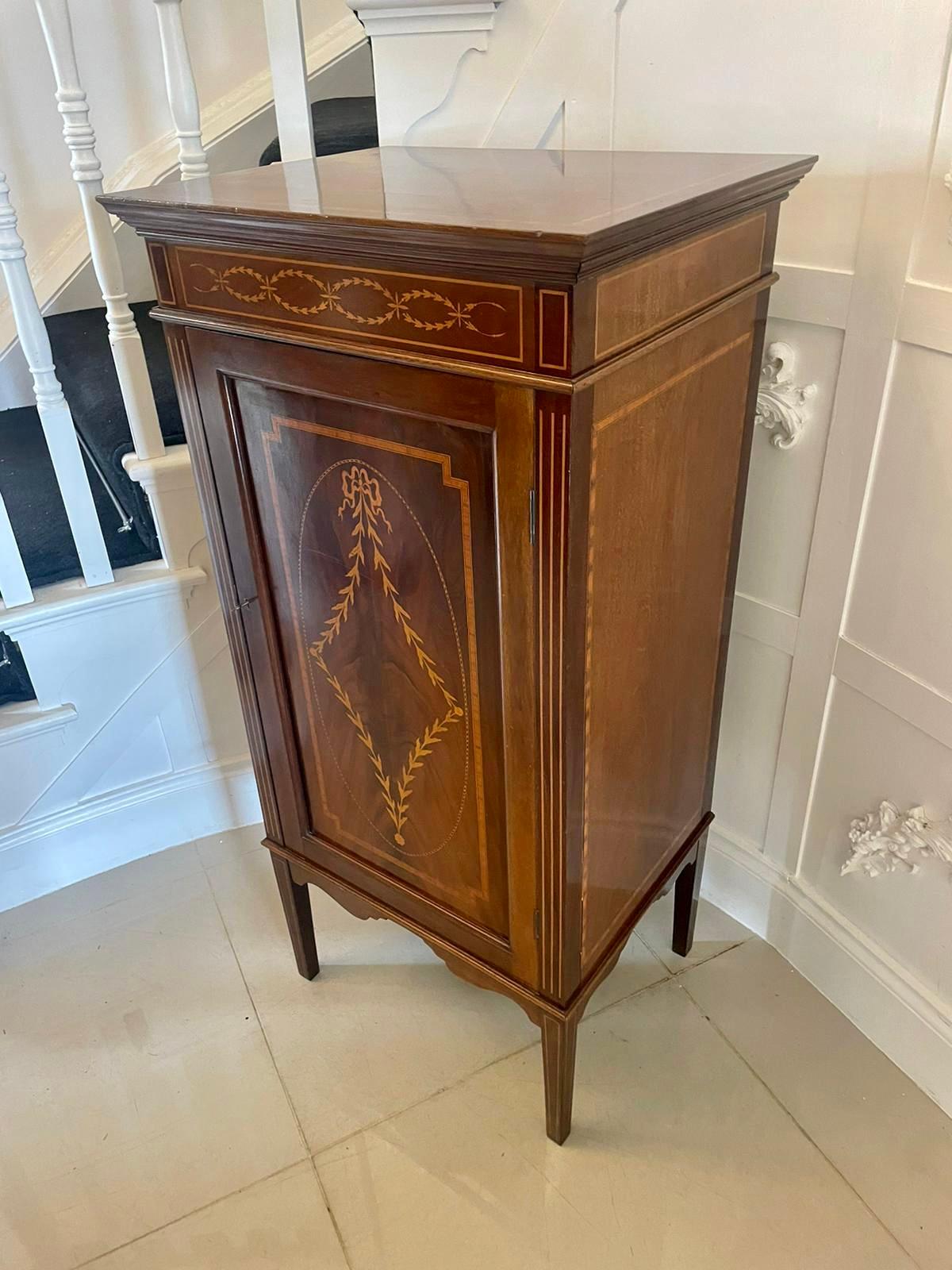 Superb Quality Antique Edwardian Mahogany Inlaid Side Cabinet  5