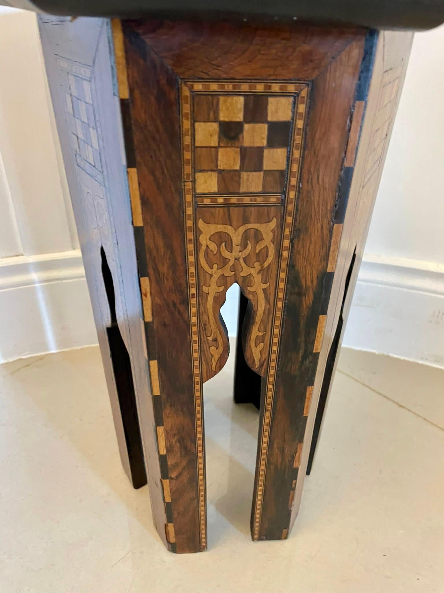 20th Century Superb Quality Antique Edwardian Moorish Damascus Lamp Table  For Sale