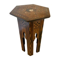 Superb Quality Antique Edwardian Moorish Damascus Lamp Table