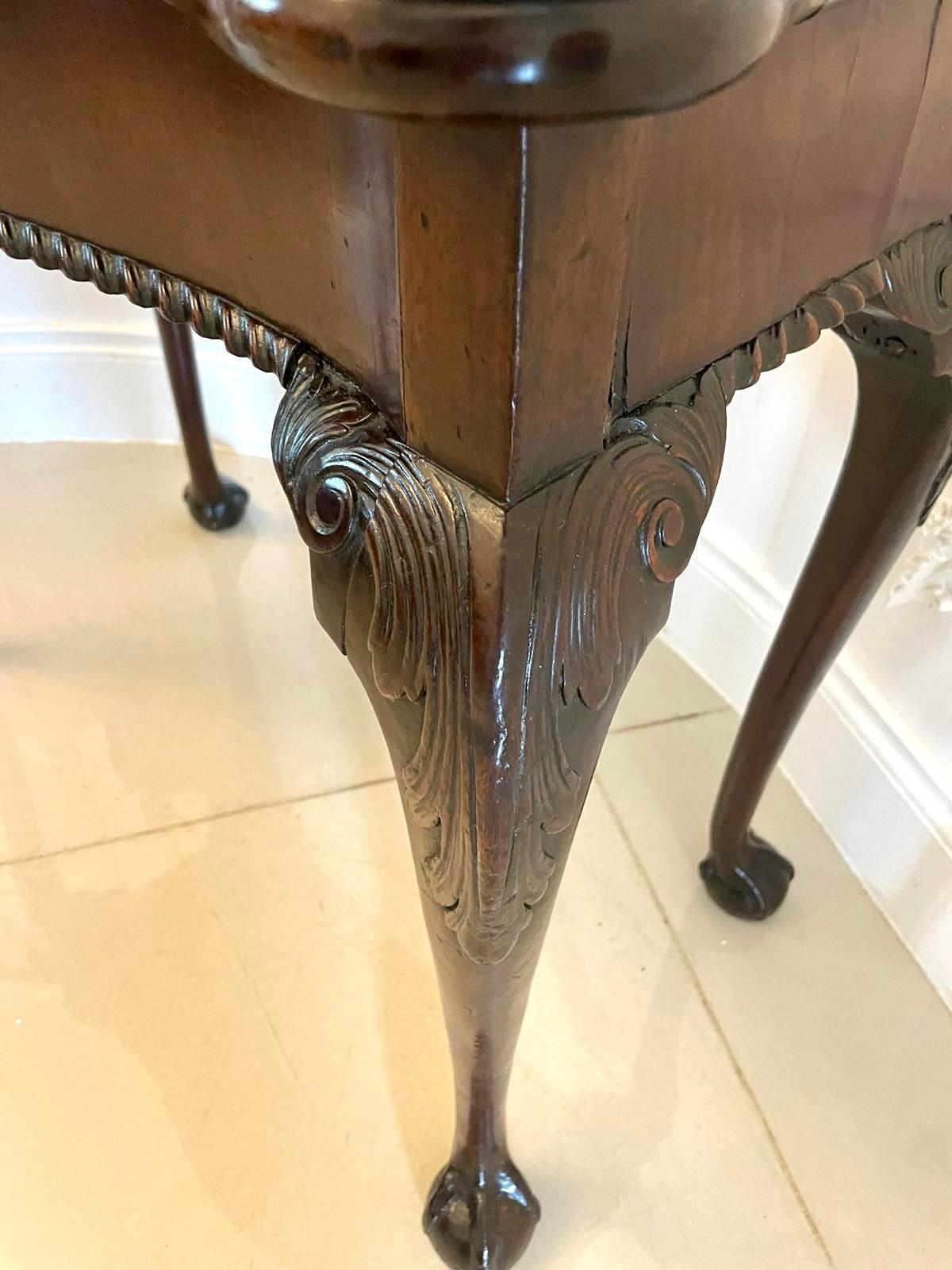 Superb Quality Antique George III Irish Carved Mahogany Card/Side Table  For Sale 6