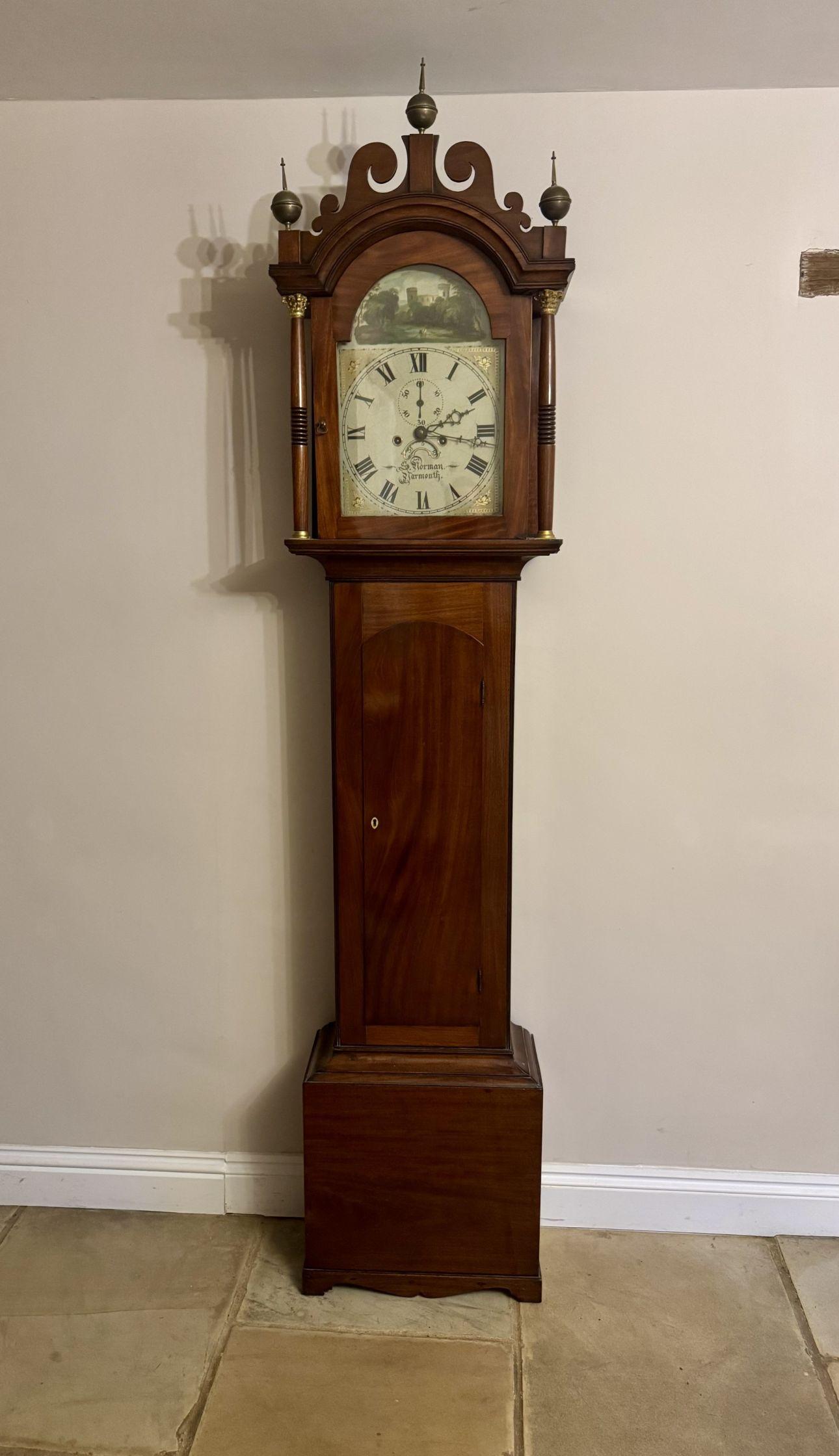British Superb quality antique George III mahogany arch dial longcase clock For Sale