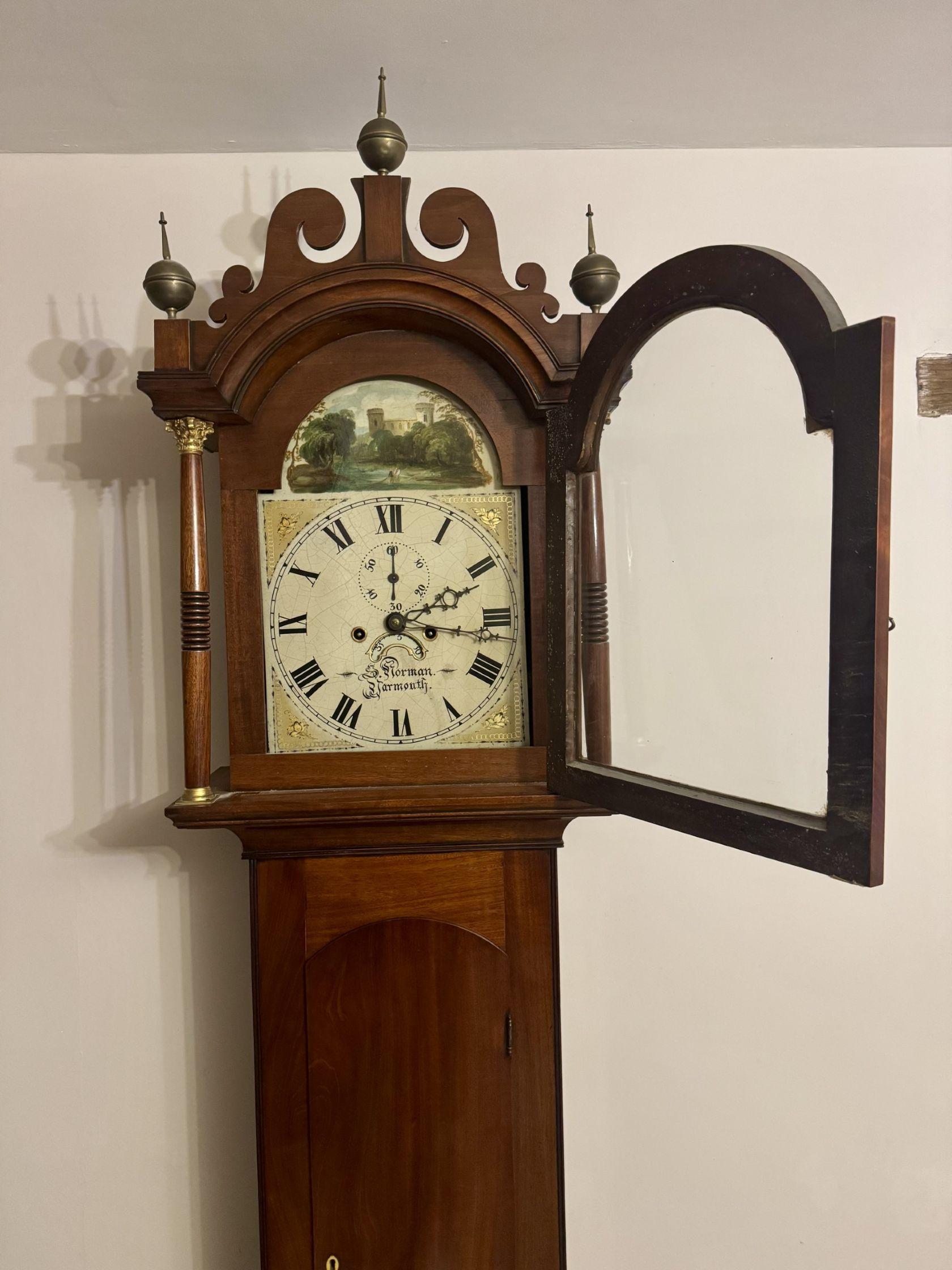 19th Century Superb quality antique George III mahogany arch dial longcase clock For Sale