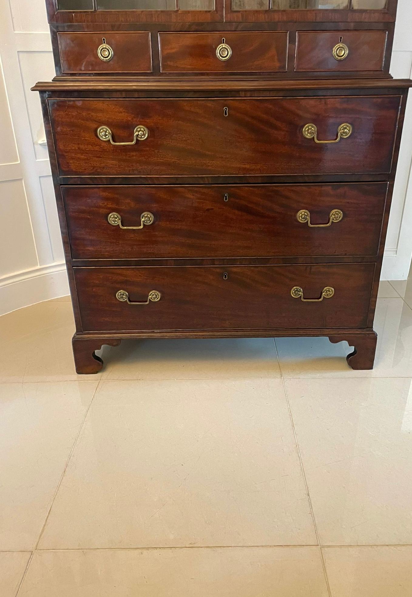 Superb Quality Antique George III Mahogany Astral Glazed Bookcase 9