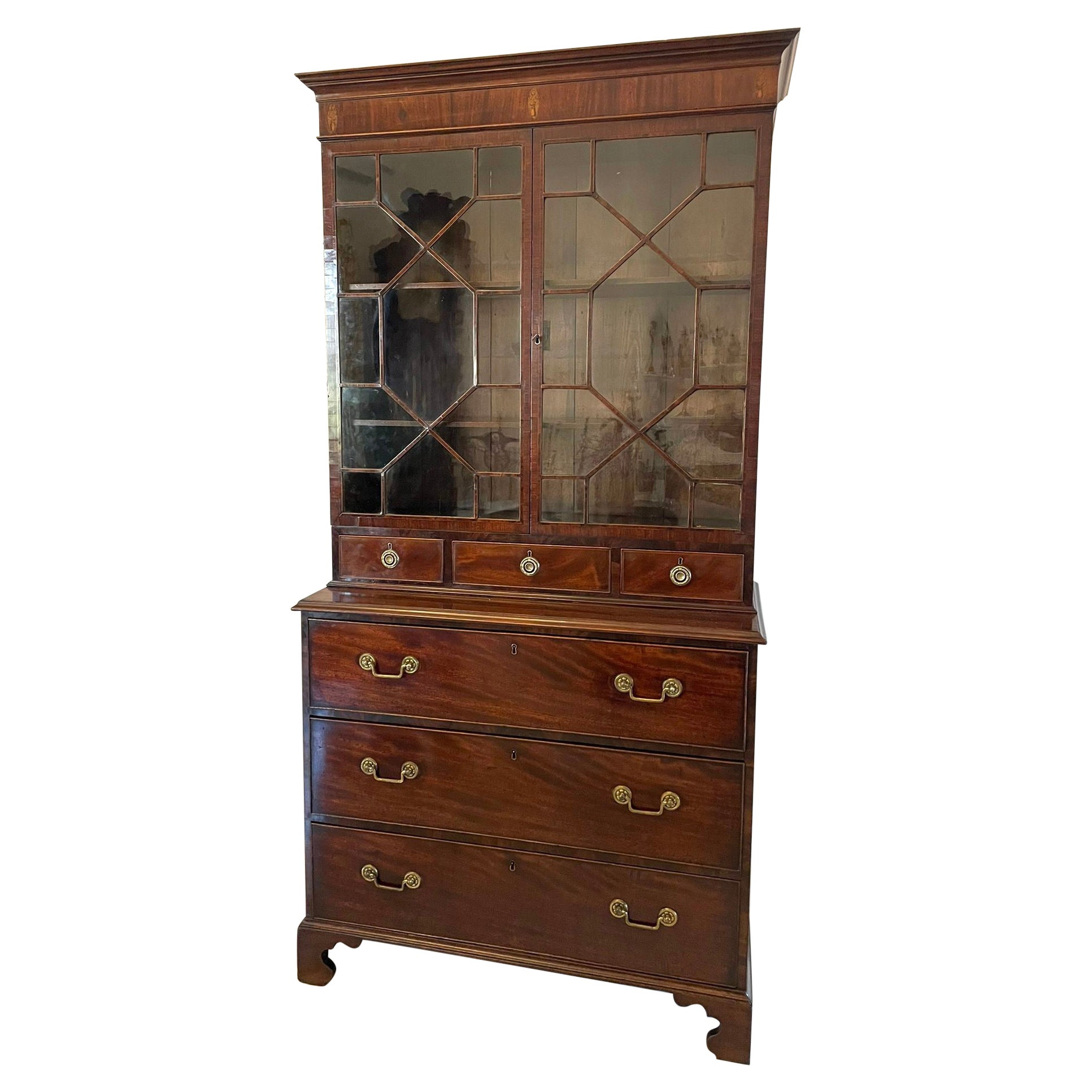 Superb Quality Antique George III Mahogany Astral Glazed Bookcase