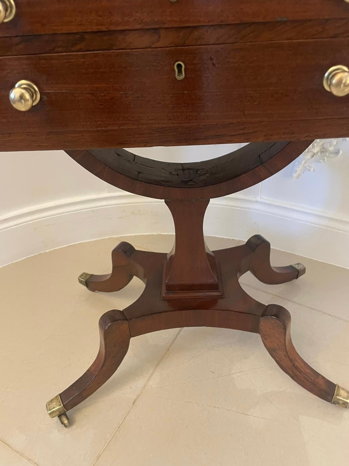Superb Quality Antique Regency Freestanding Mahogany Sewing/Side Table For Sale 4