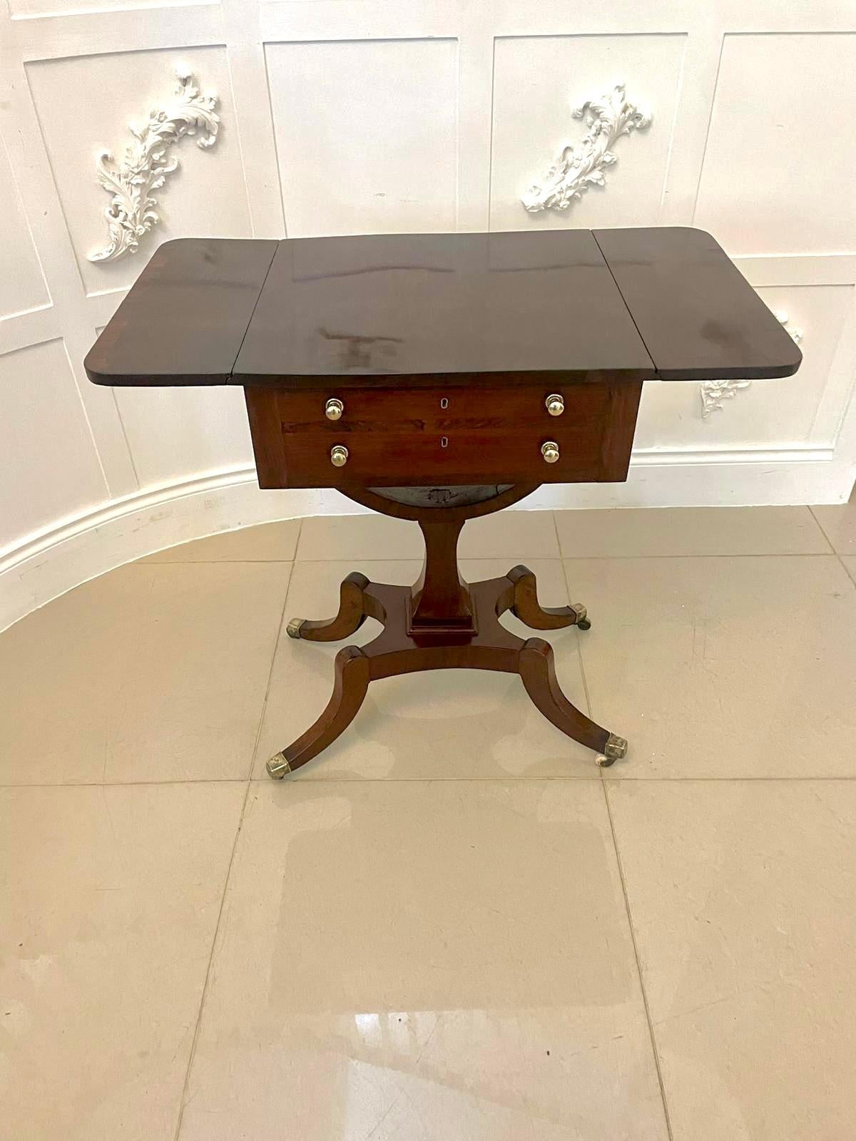 19th Century Superb Quality Antique Regency Freestanding Mahogany Sewing/Side Table For Sale