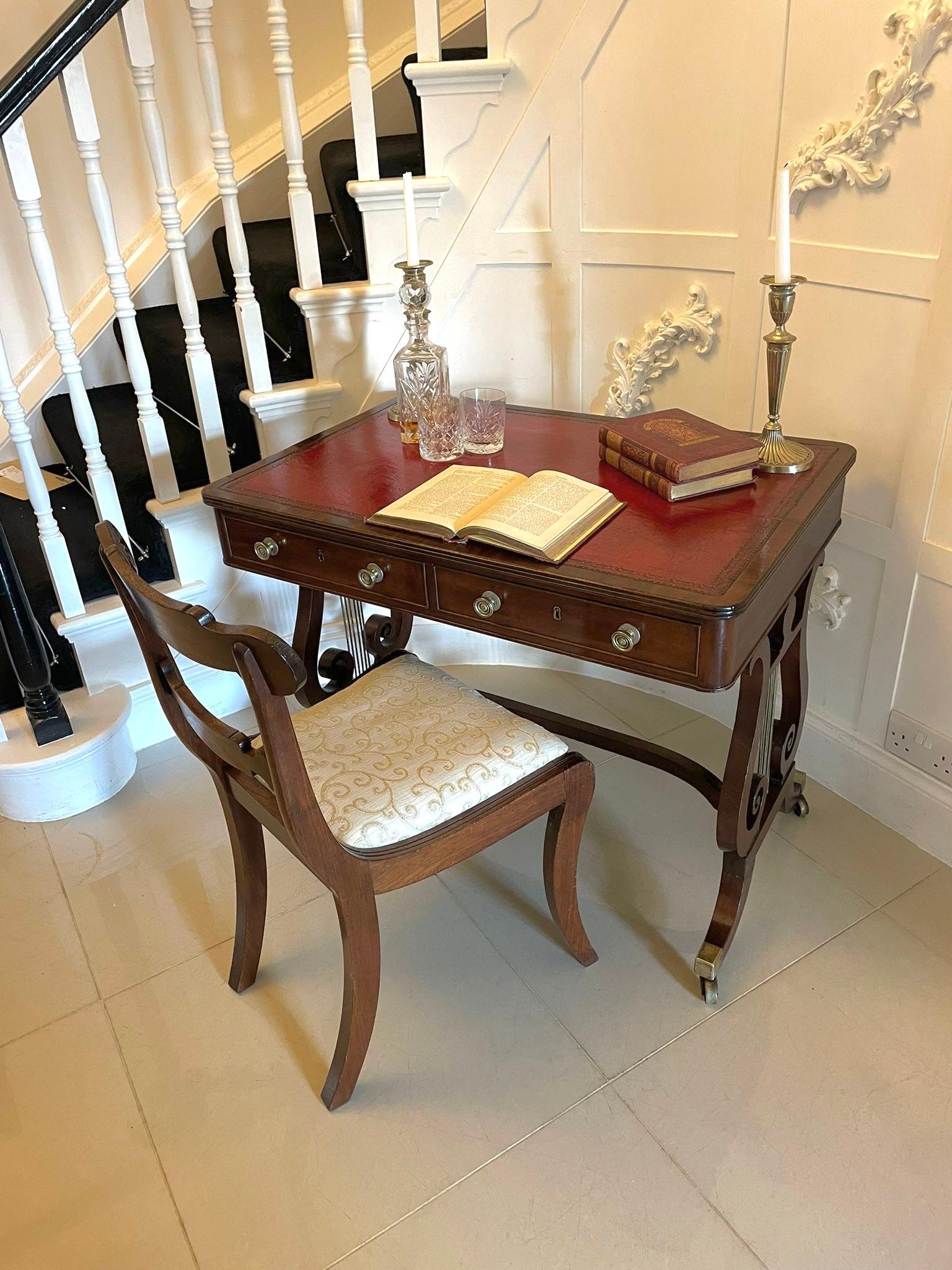 Superb Quality Antique Regency Mahogany Free Standing Writing Desk For Sale 9
