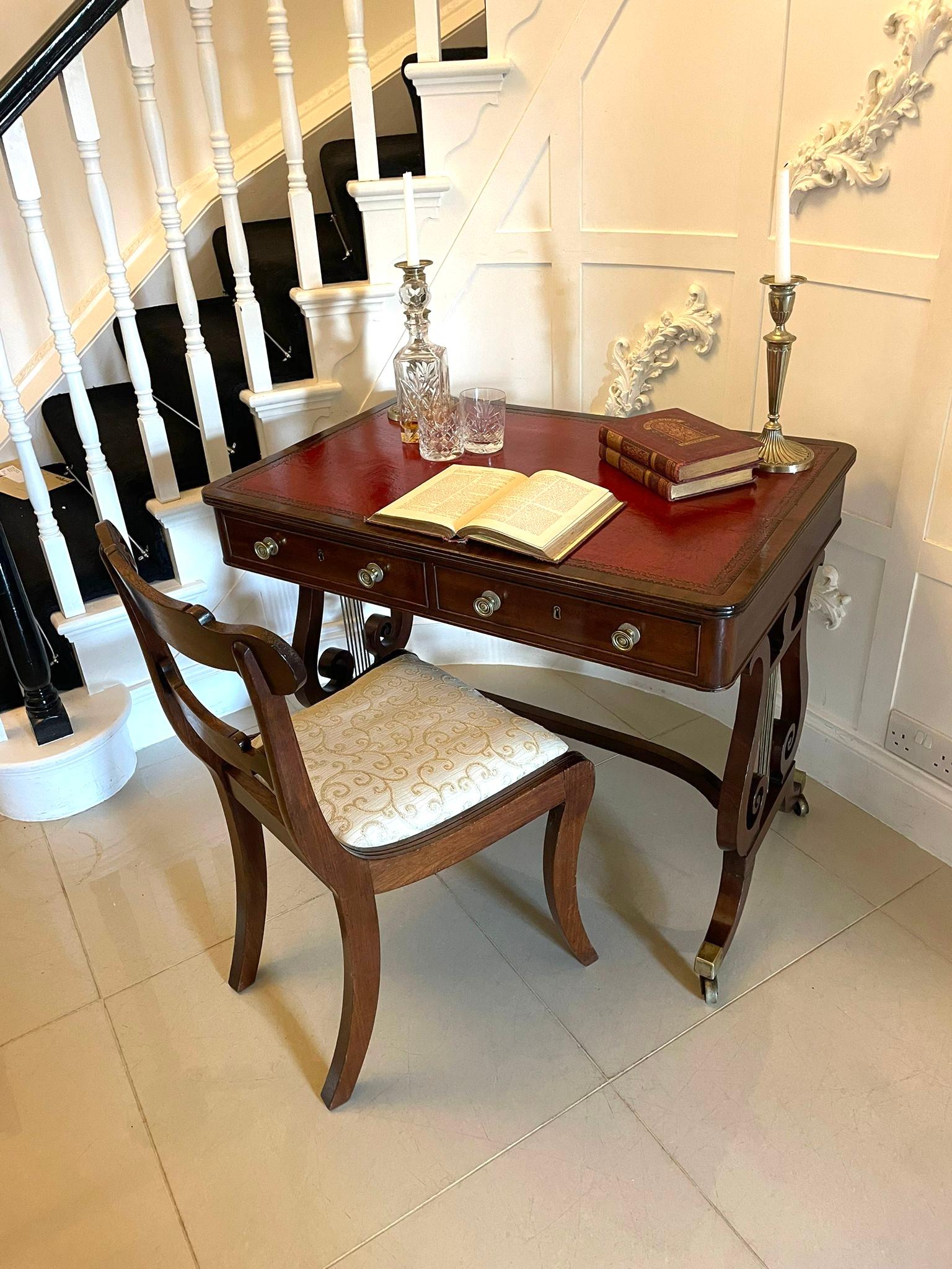 Superb Quality Antique Regency Mahogany Free Standing Writing Desk In Good Condition For Sale In Suffolk, GB