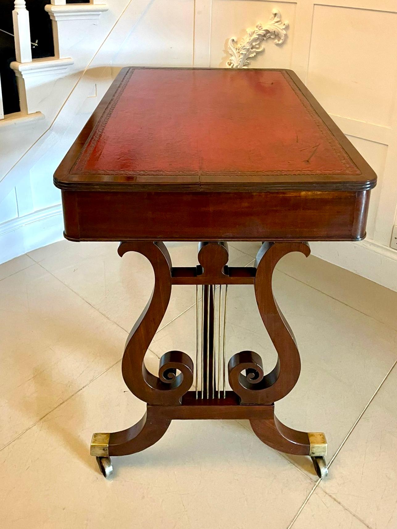 Other Superb Quality Antique Regency Mahogany Free Standing Writing Desk For Sale