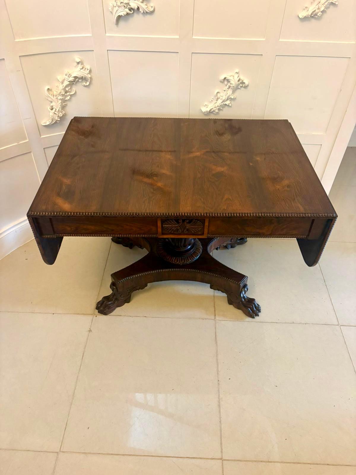 Superb Quality Antique Regency Rosewood Freestanding Sofa Table For Sale 6