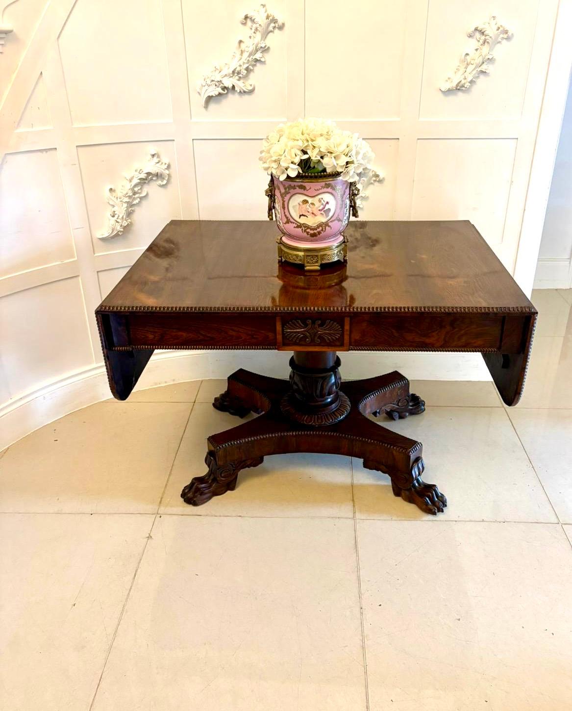 English Superb Quality Antique Regency Rosewood Freestanding Sofa Table For Sale