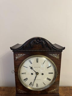 Superb quality antique Regency rosewood inlaid bracket clock