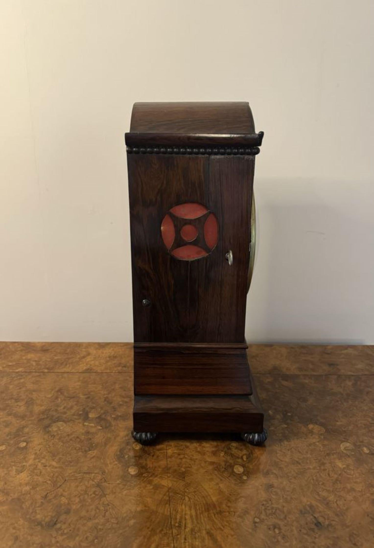 Reloj de ménsula antiguo de palisandro con incrustaciones de la Regencia, de magnífica calidad en Bueno estado para la venta en Ipswich, GB