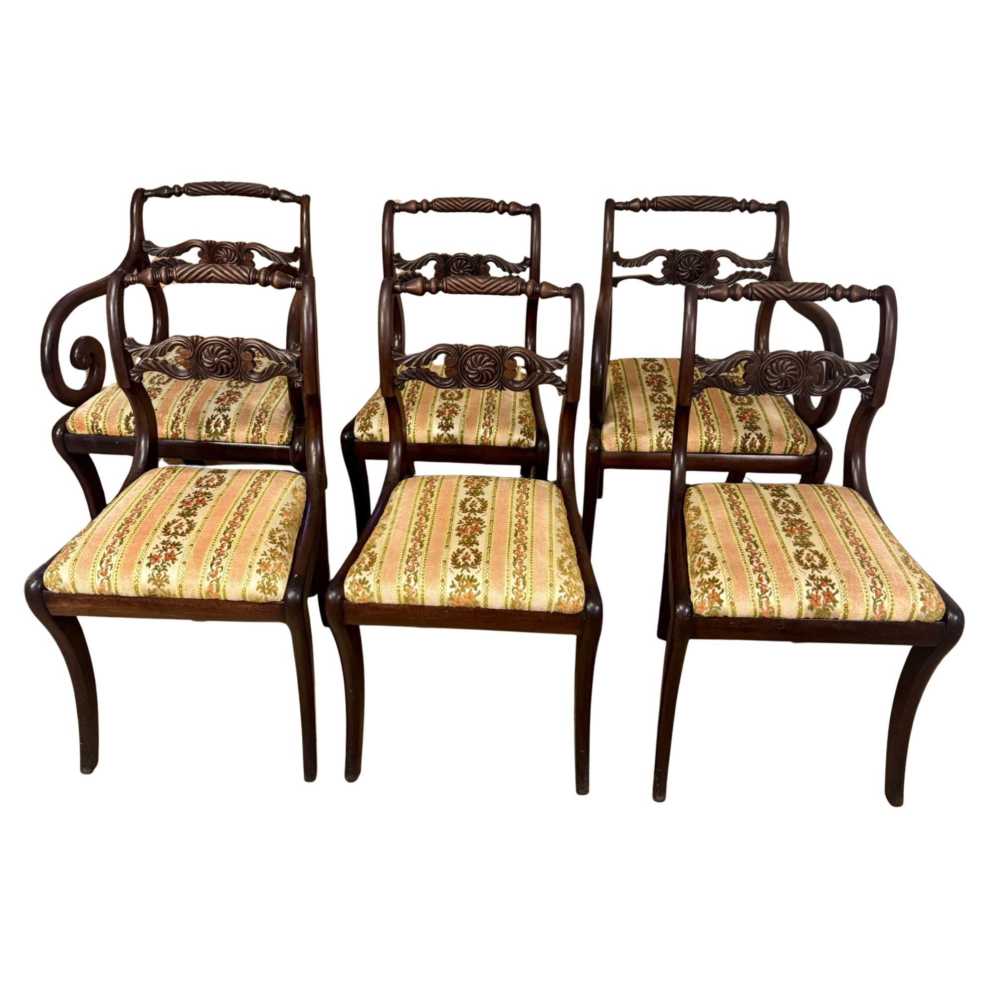 Superb quality antique Regency set of six dining chairs