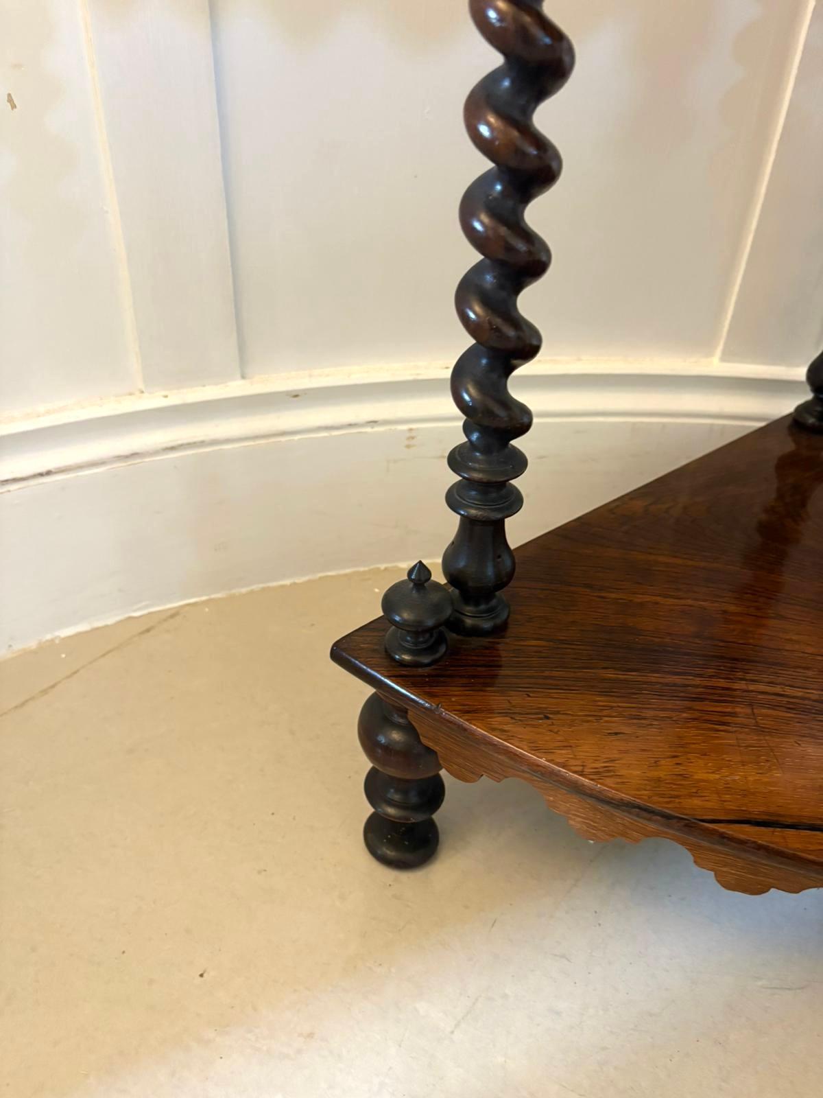 Hervorragende Qualität antiken viktorianischen 4 Tier Rosenholz Ecke Whatnot im Angebot 5