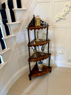 Superb Quality Antique Victorian 4 Tier Rosewood Corner Whatnot