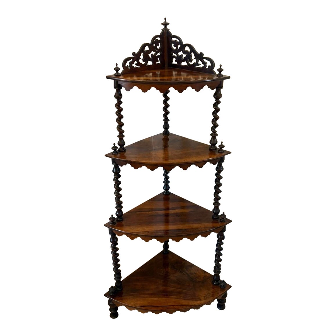 Hervorragende Qualität antiken viktorianischen 4 Tier Rosenholz Ecke Whatnot